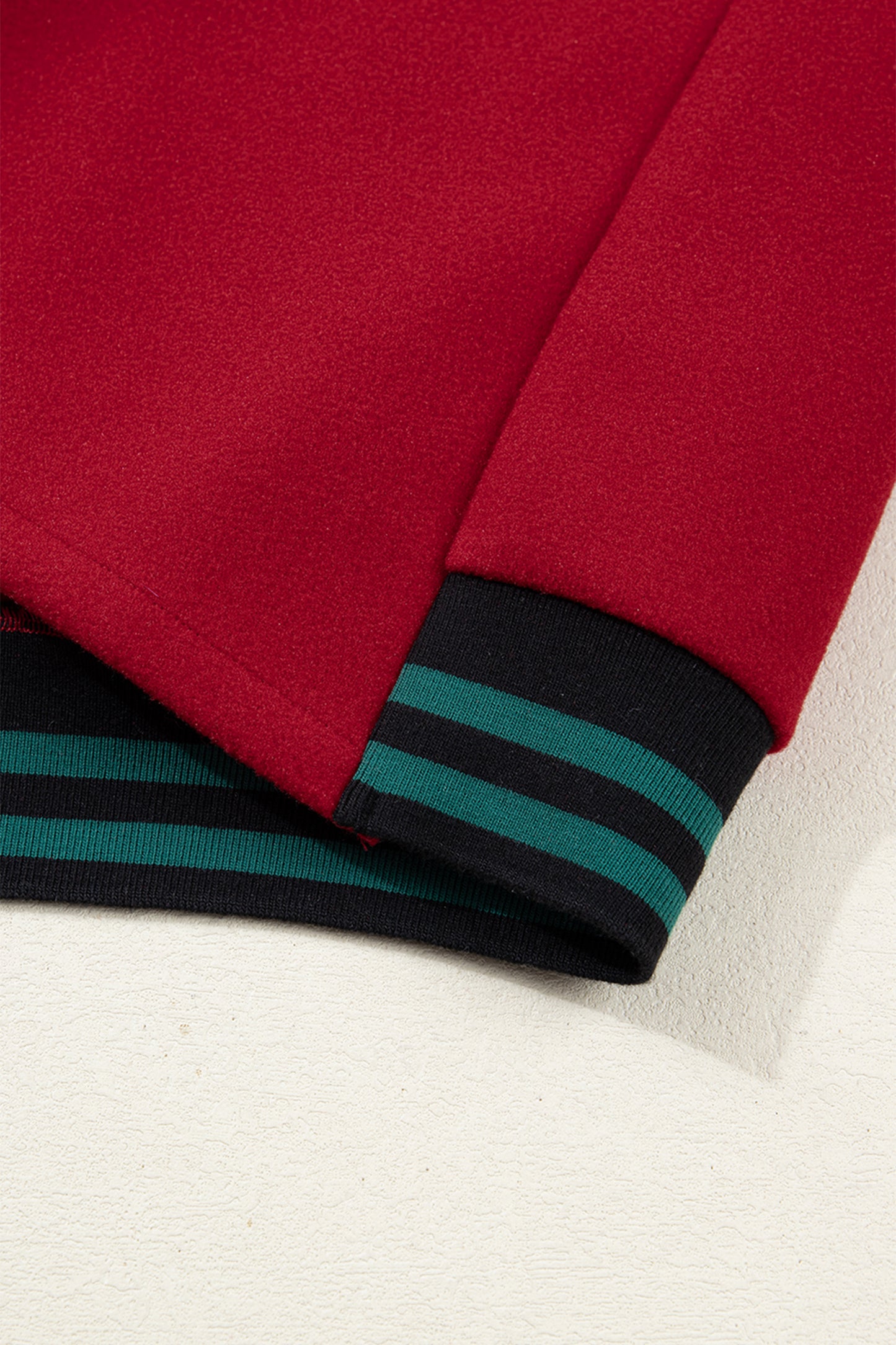 Racing Red Contrast Cuffed Drop Shoulder Zip up Tunic Hoodie-Tops / Dresses-[Adult]-[Female]-2022 Online Blue Zone Planet