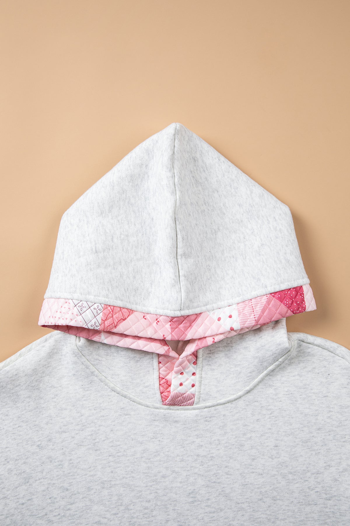Gray Contrast Patchwork Oversized Hoodie-Tops / Dresses-[Adult]-[Female]-2022 Online Blue Zone Planet
