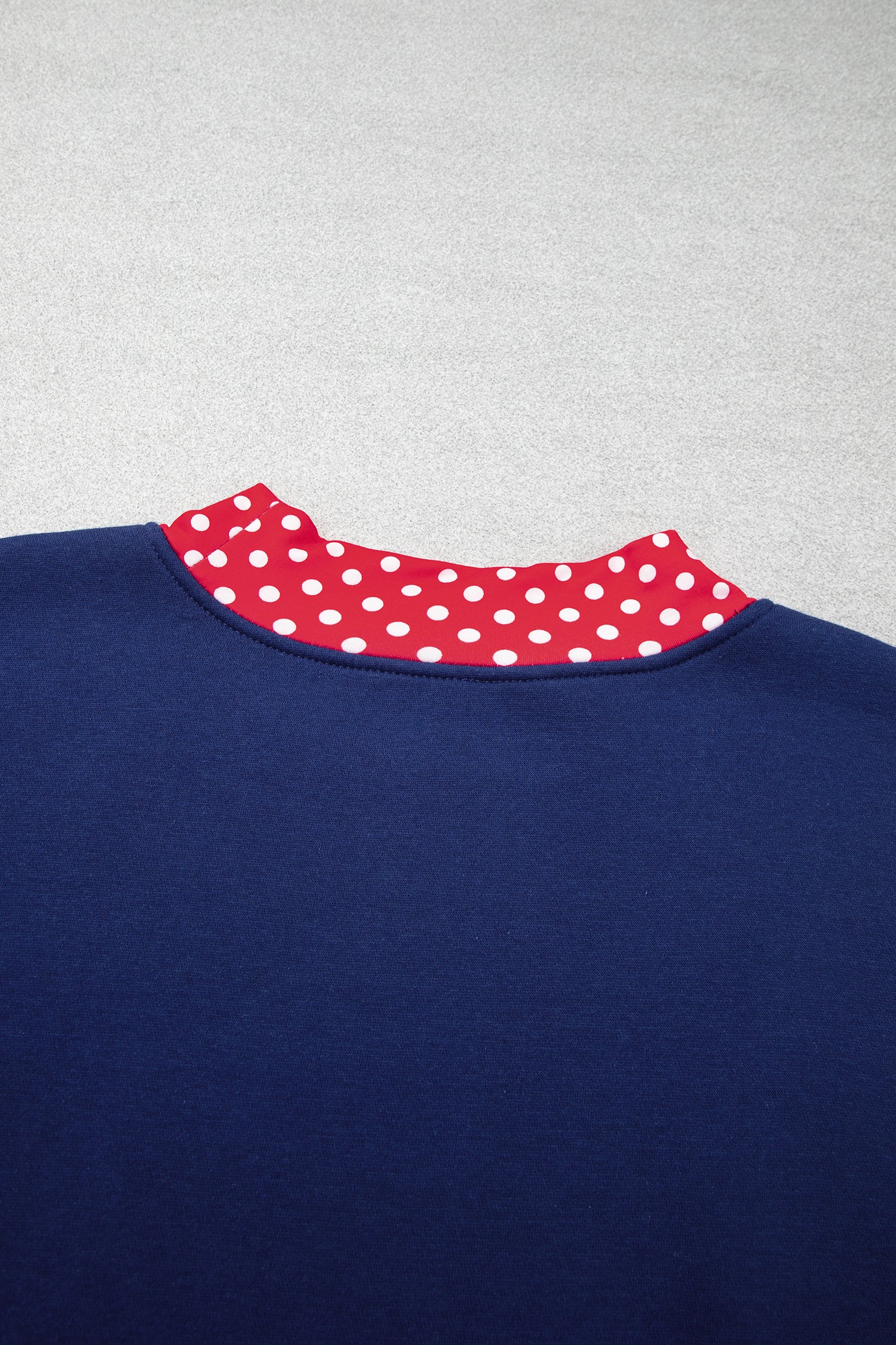 Orange Polka Dot Patchwork Round Neck Plus Size Sweatshirt-Plus Size/Plus Size Sweatshirts & Hoodies-[Adult]-[Female]-2022 Online Blue Zone Planet
