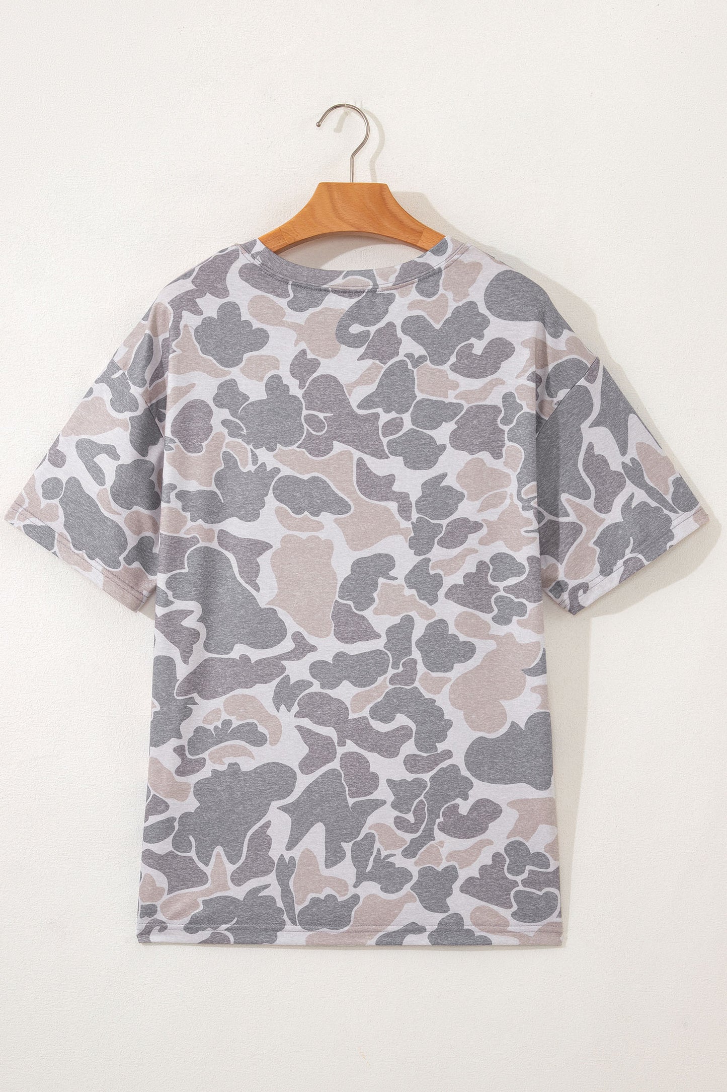 Multicolour Retro Camouflage Print Womens Casual T Shirt-Tops/Tops & Tees-[Adult]-[Female]-2022 Online Blue Zone Planet