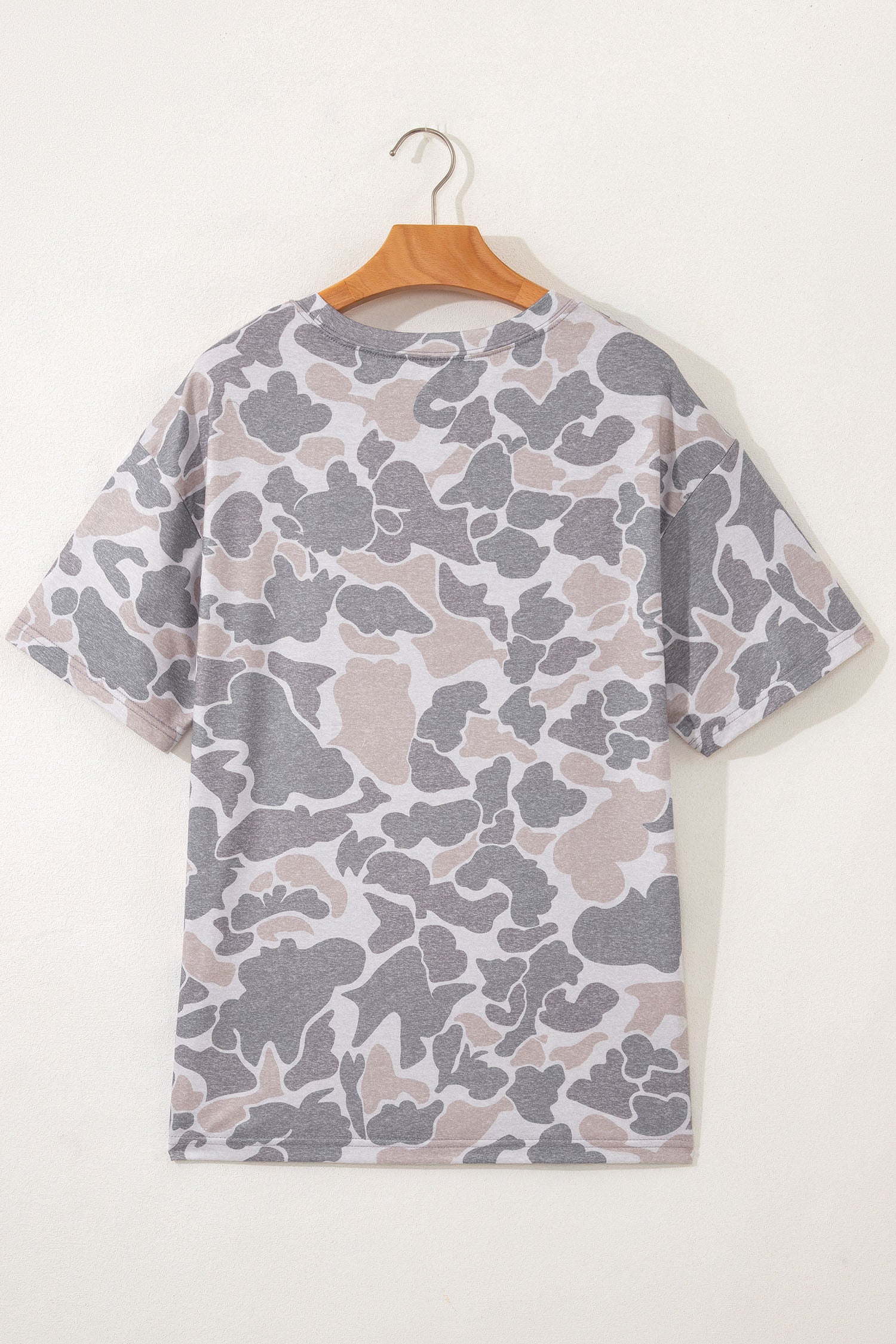 Multicolour Retro Camouflage Print Womens Casual T Shirt-Tops/Tops & Tees-[Adult]-[Female]-2022 Online Blue Zone Planet