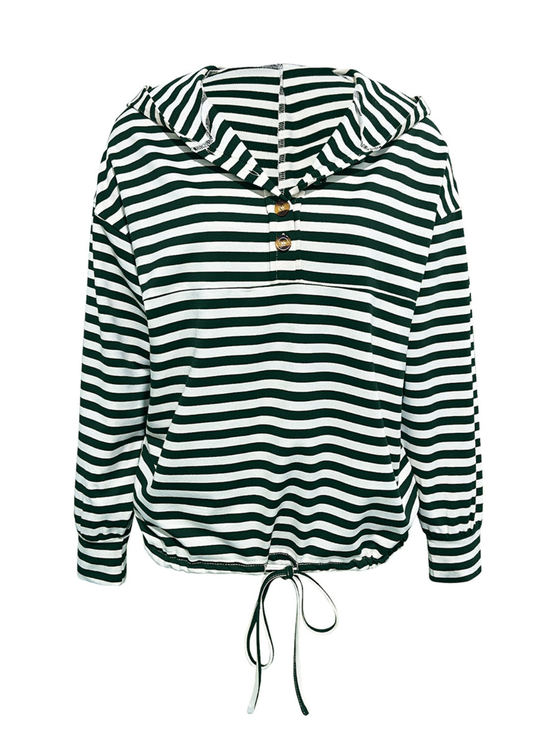 Drawstring Striped Long Sleeve Hoodie-TOPS / DRESSES-[Adult]-[Female]-2022 Online Blue Zone Planet