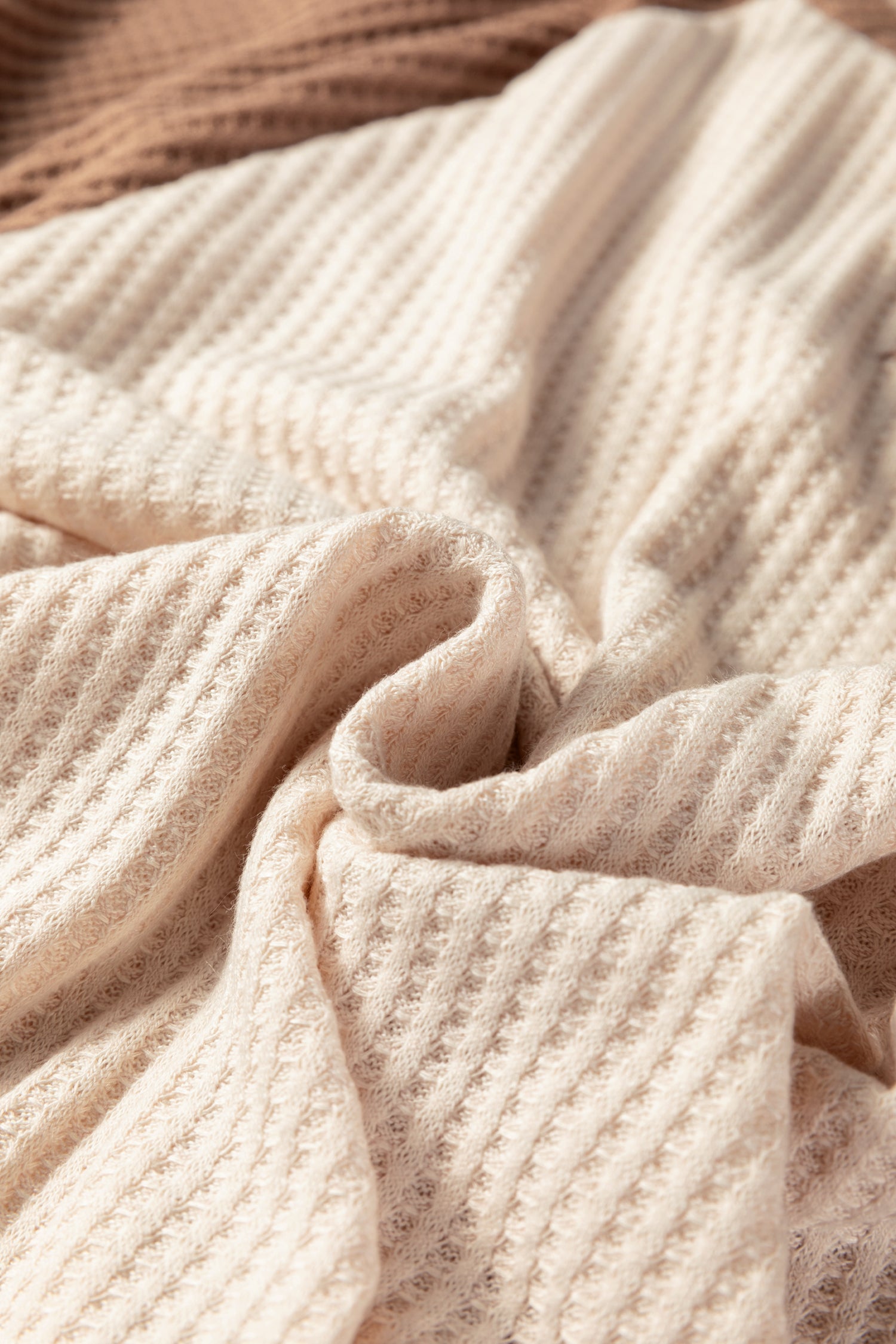 Camel Waffle Color Block Raglan Sleeve Top-Tops/Long Sleeve Tops-[Adult]-[Female]-2022 Online Blue Zone Planet