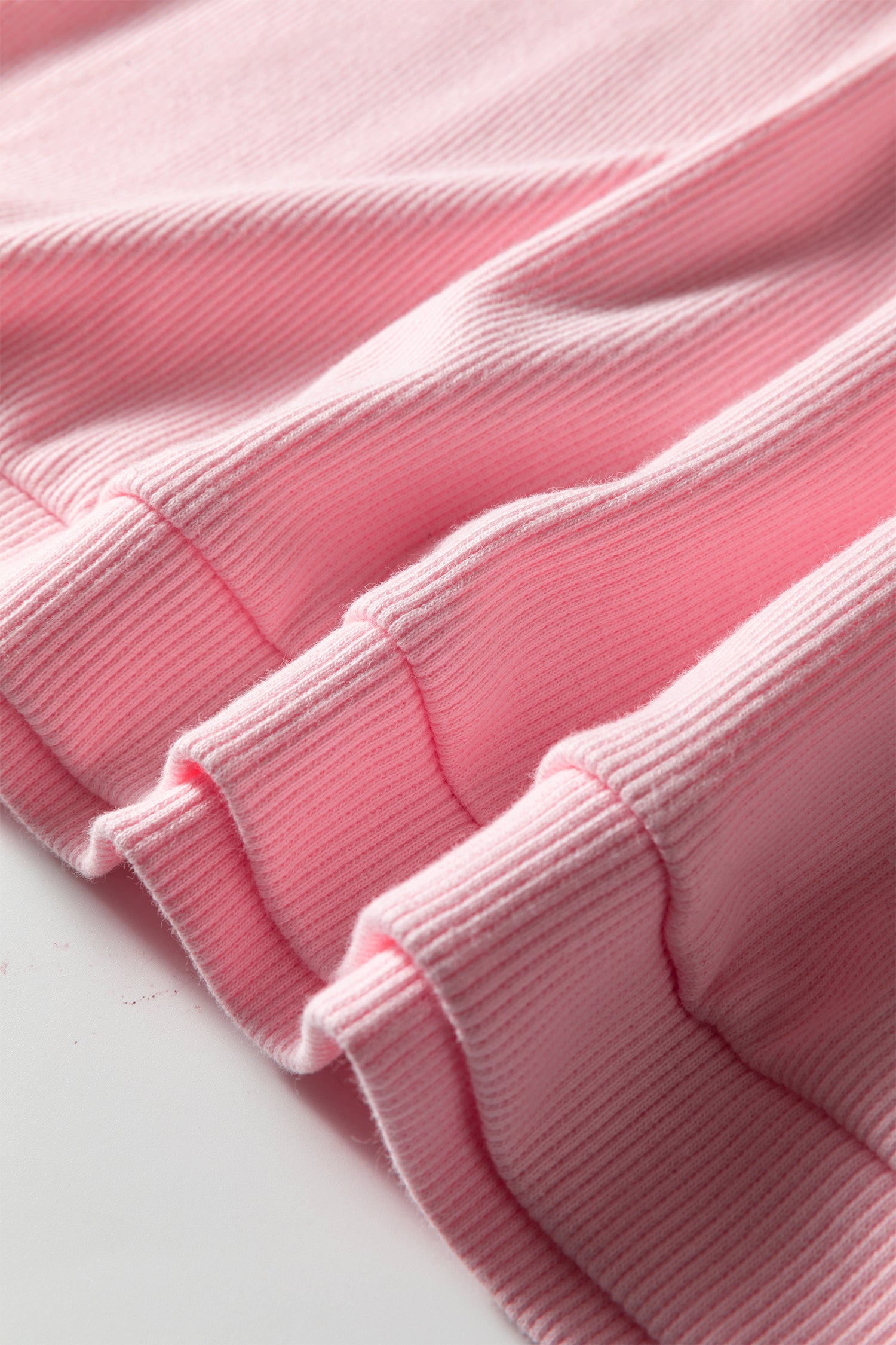 Pink 3d Ribbed XOXO Heart Embroidered Drop Shoulder Sweatshirt-Tops/Sweatshirts & Hoodies-[Adult]-[Female]-2022 Online Blue Zone Planet
