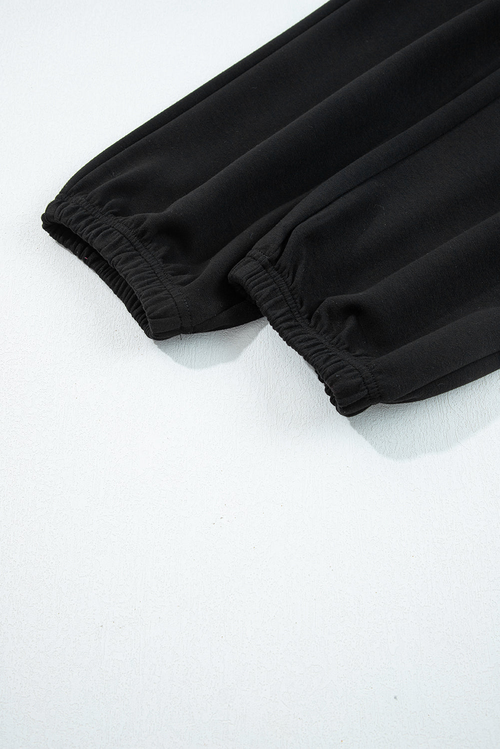 Black Zip Collar Long Sleeve Top Drawstring Pants Set-Two Piece Sets/Pant Sets-[Adult]-[Female]-2022 Online Blue Zone Planet