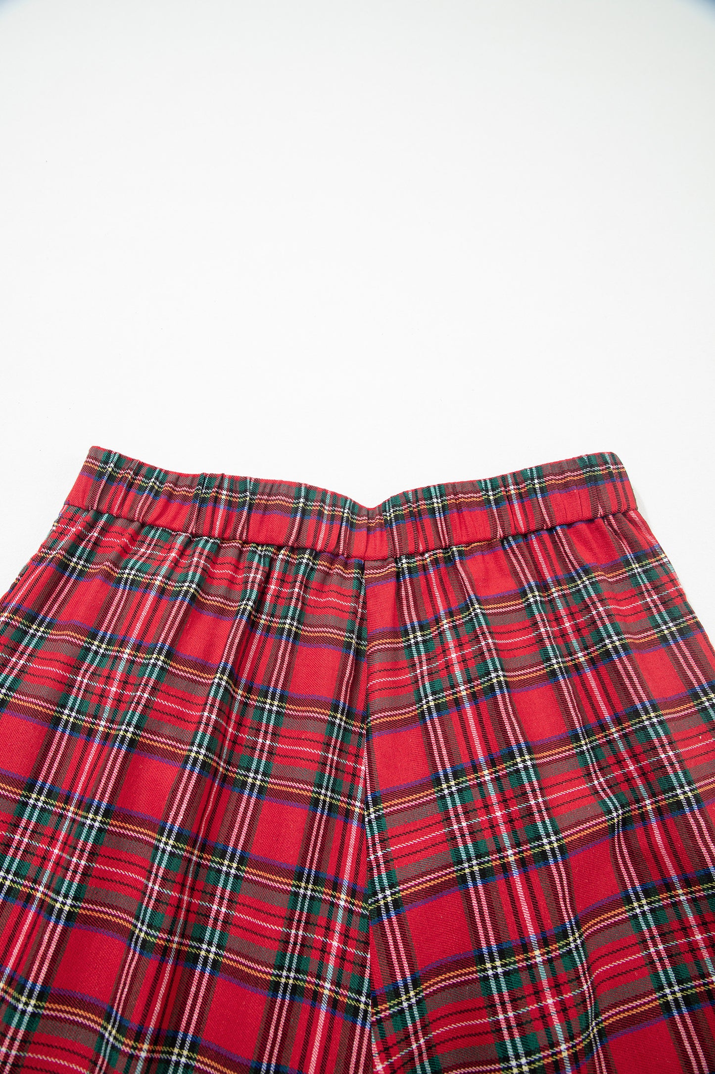 Red Festive Plaid Wide Leg Pull On Pants-TOPS / DRESSES-[Adult]-[Female]-2022 Online Blue Zone Planet