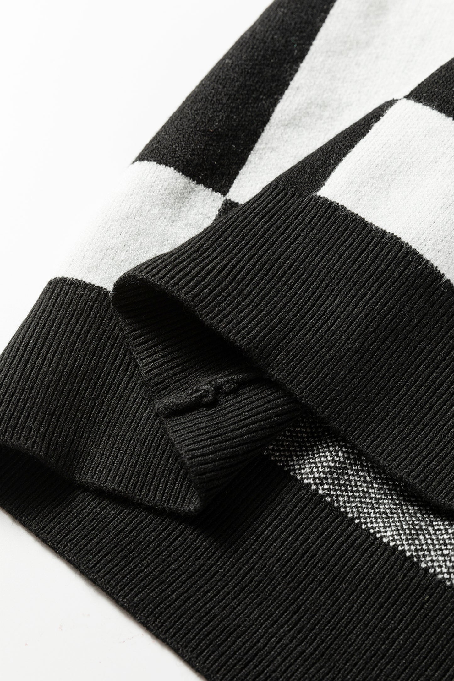 Black Checkered Pattern Loose Drop Shoulder Half Sleeve Sweater-TOPS / DRESSES-[Adult]-[Female]-2022 Online Blue Zone Planet