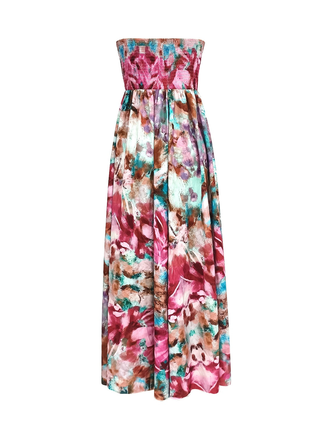 Smocked Printed Sleeveless Maxi Dress-TOPS / DRESSES-[Adult]-[Female]-2022 Online Blue Zone Planet