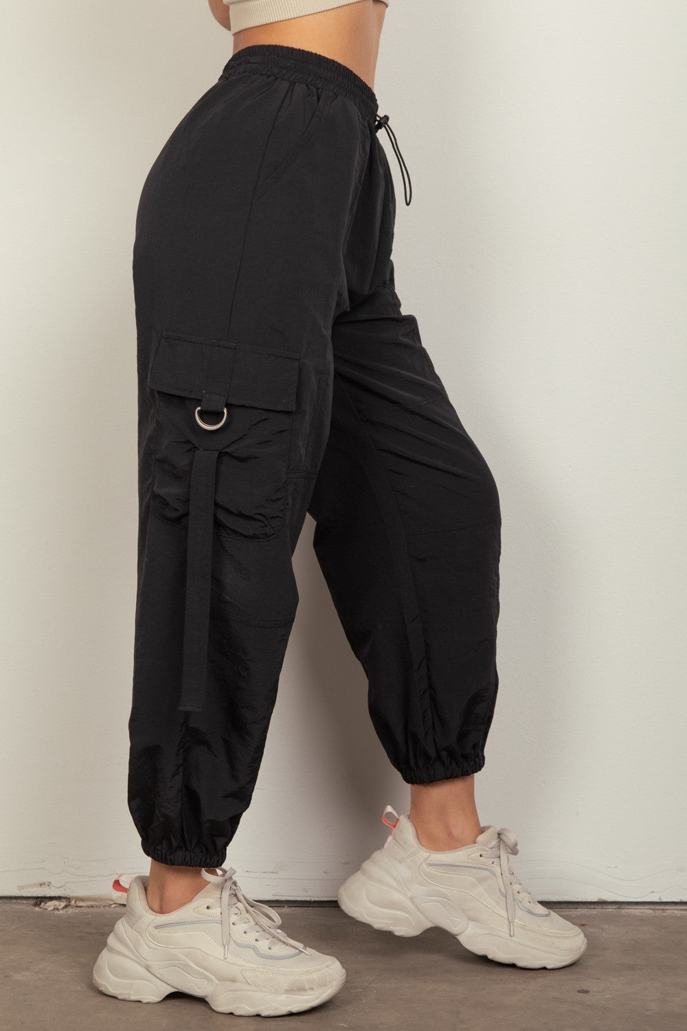 Blue Zone Planet | VERY J Elastic Waist Woven Cargo Pants-TOPS / DRESSES-[Adult]-[Female]-2022 Online Blue Zone Planet