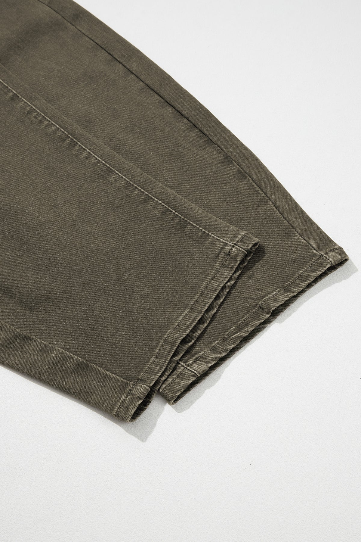 Four Leaf Clover Solid Color Square Patch Pocket Ankle-length Barrel Jeans-Bottoms/Jeans-[Adult]-[Female]-2022 Online Blue Zone Planet
