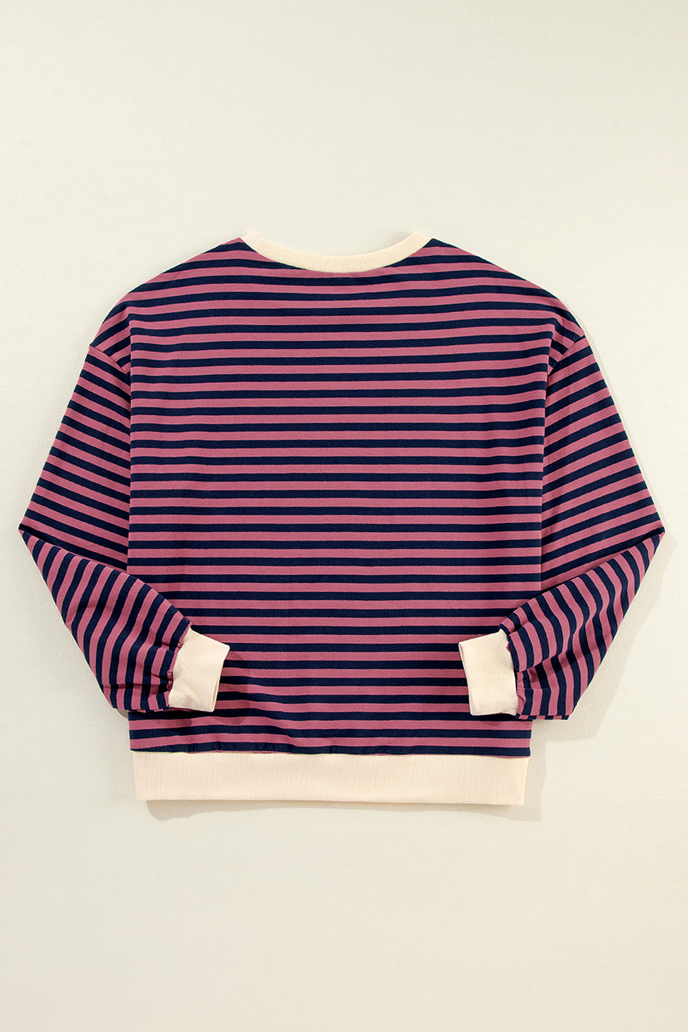 Black Stripe Contrast Edge Cross Seam Oversized Sweatshirt-Sweatshirts & Hoodies-[Adult]-[Female]-2022 Online Blue Zone Planet