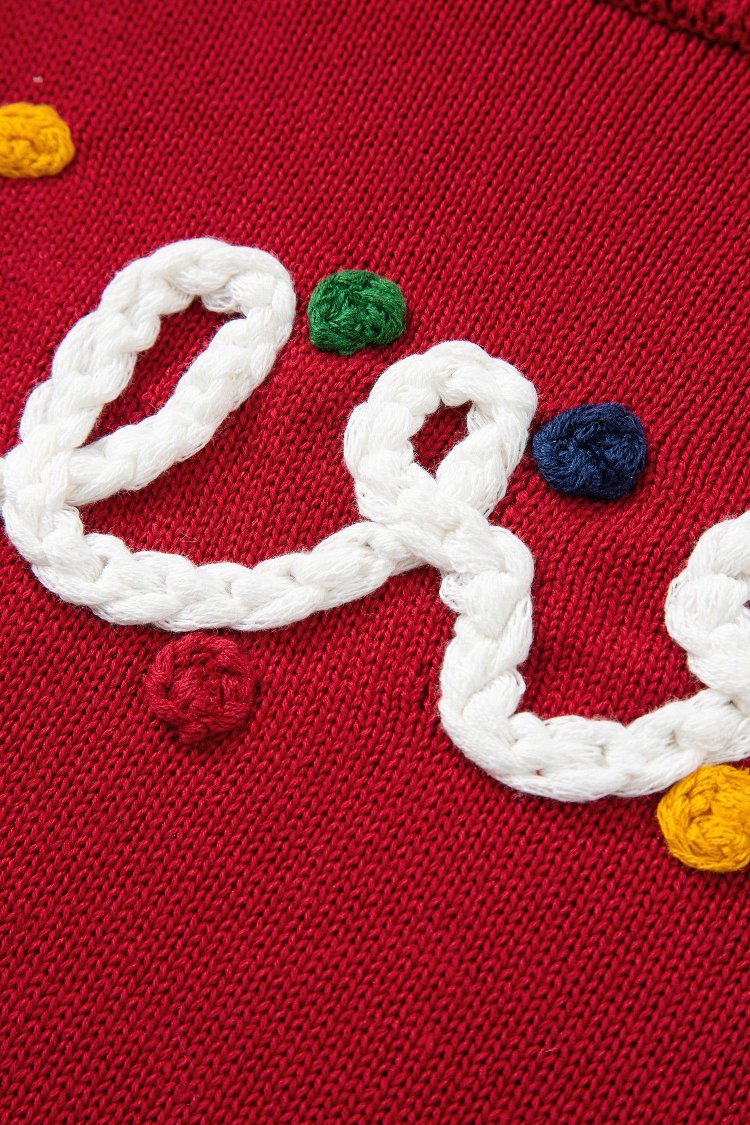 Racing Red Merry Colorful Dot Detail Christmas Drop Shoulder Sweater-TOPS / DRESSES-[Adult]-[Female]-2022 Online Blue Zone Planet