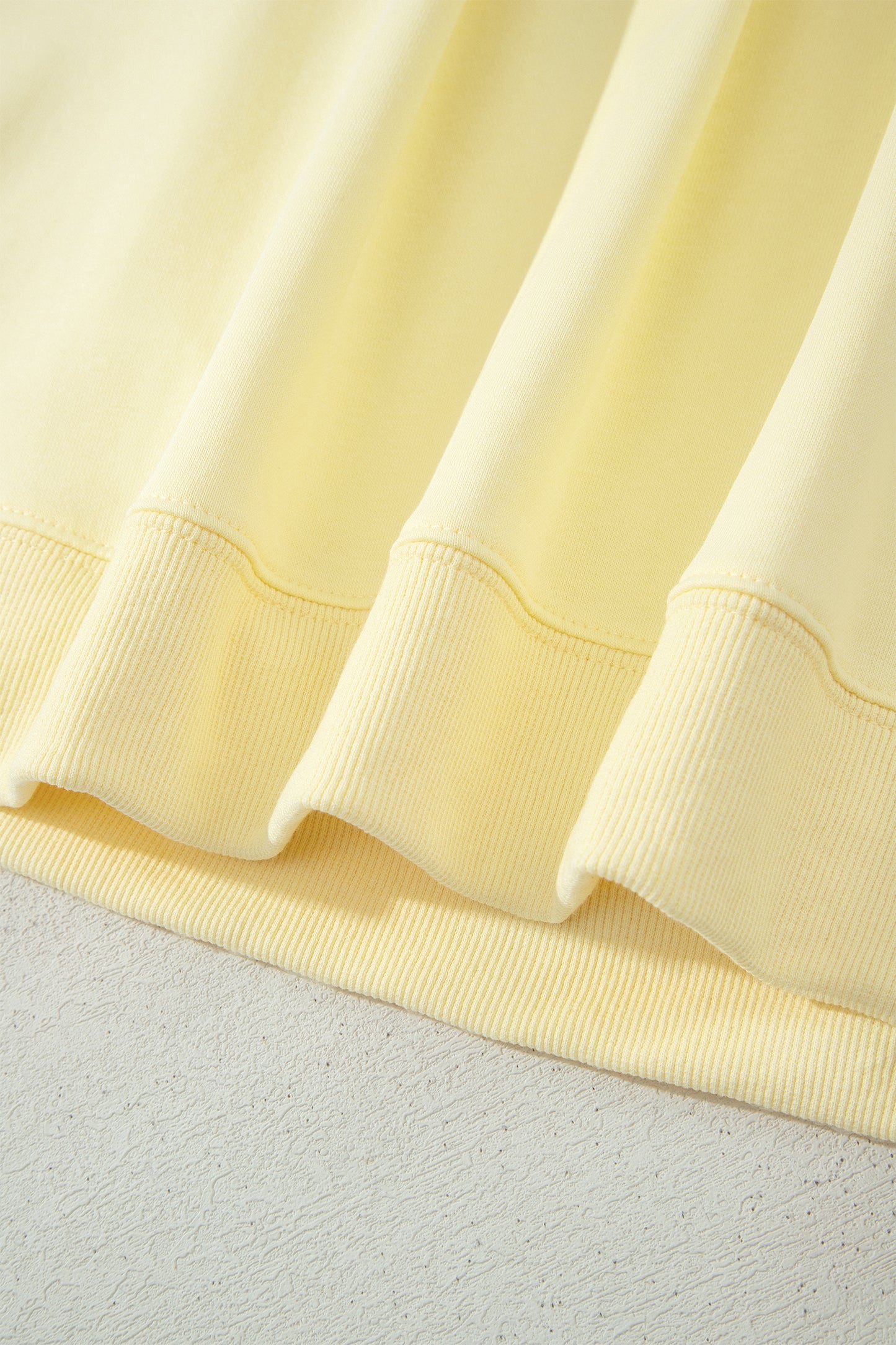 Yellow Cream Solid Color Tee Drawstring Shorts Comfy 2pcs Set-Two Piece Sets/Short Sets-[Adult]-[Female]-2022 Online Blue Zone Planet