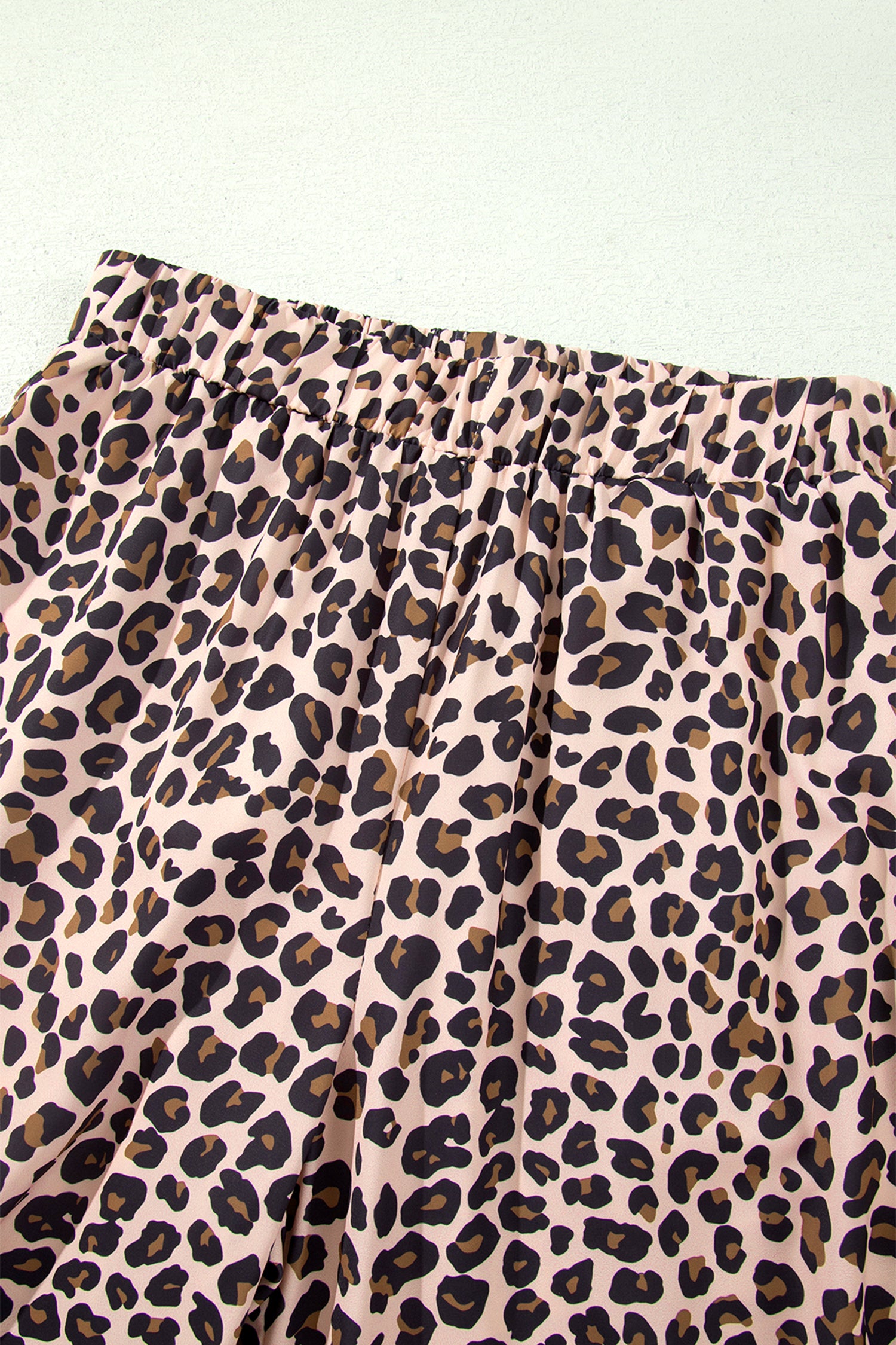 Beige Leopard Print Side Striped Detail Casual Wide Leg Pants-Bottoms/Pants & Culotte-[Adult]-[Female]-2022 Online Blue Zone Planet