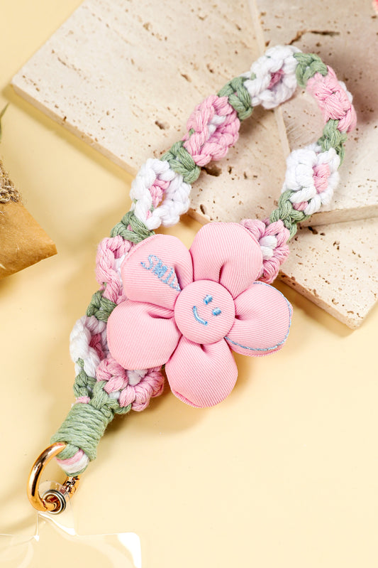 Pink Flower Decor Daisy Crochet Phone Strap-Accessories/Other Accessories-[Adult]-[Female]-Pink-ONE SIZE-2022 Online Blue Zone Planet