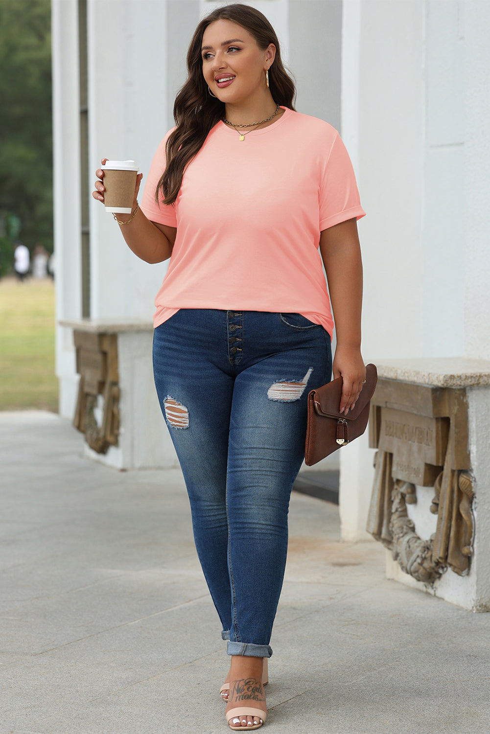 Bright Green Casual Plain Crew Neck Tee-Tops/Tops & Tees-[Adult]-[Female]-2022 Online Blue Zone Planet