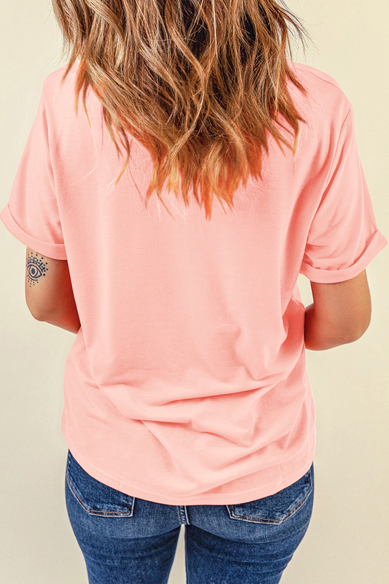 Pink Vibrant Easter Bunny Patchwork Printed T Shirt-Graphic/Graphic Tees-[Adult]-[Female]-2022 Online Blue Zone Planet