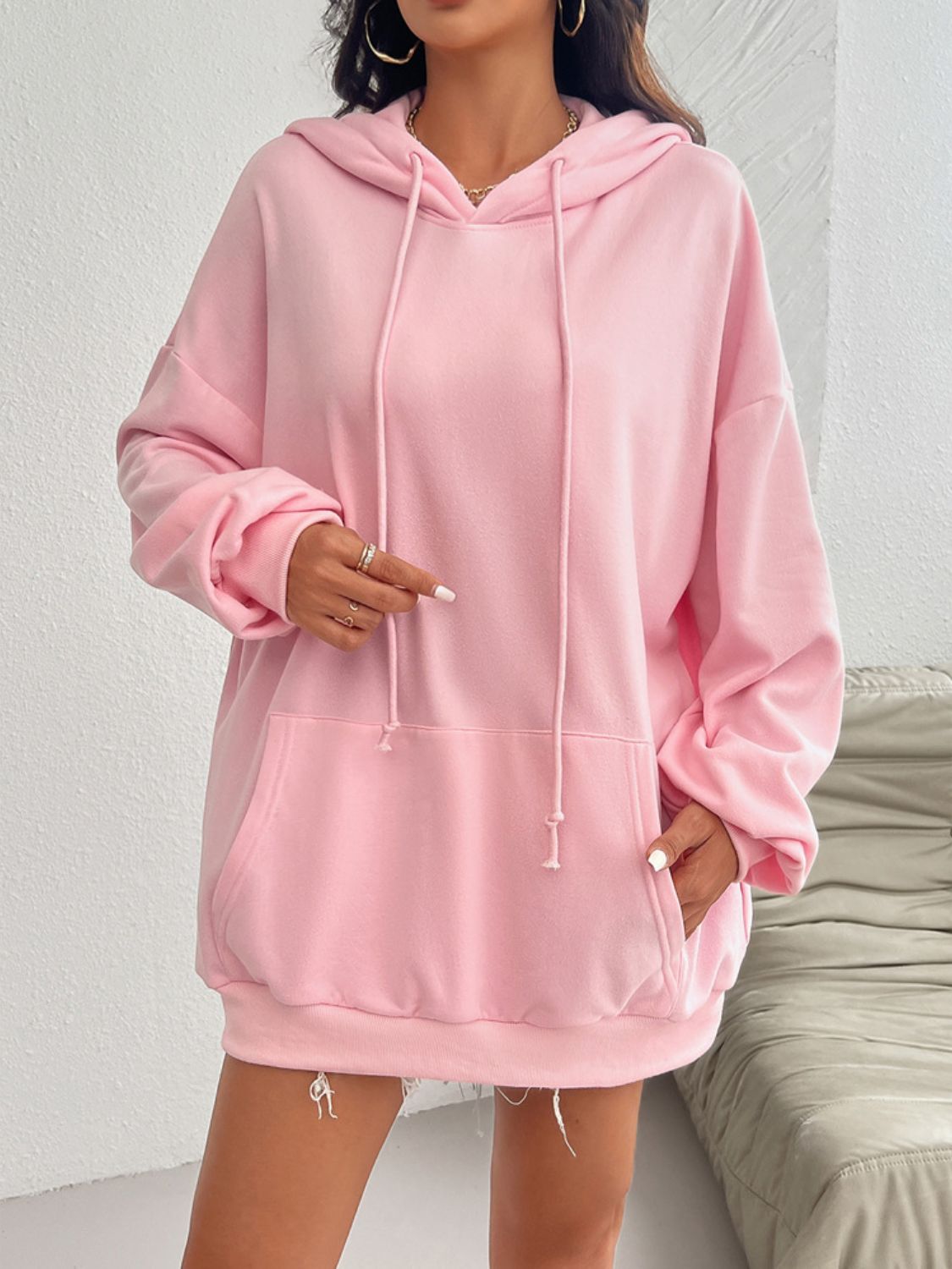 Devine Drawstring Long Sleeve Hoodie-TOPS / DRESSES-[Adult]-[Female]-2022 Online Blue Zone Planet