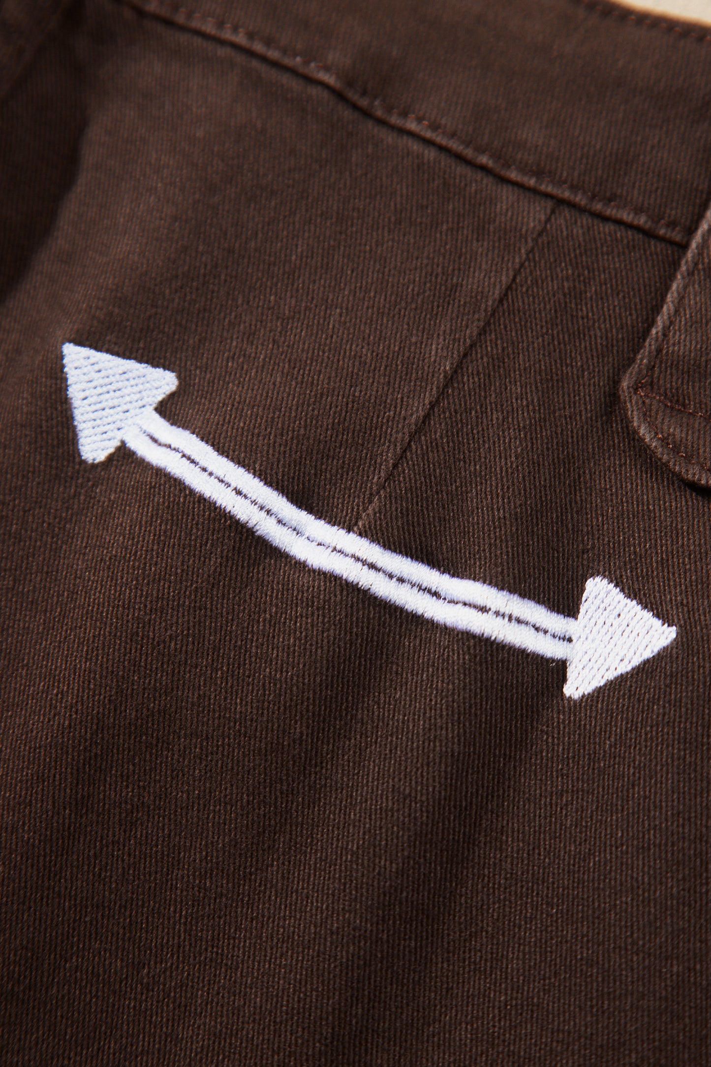 Coffee Western Colorblock Pockets Button Fly Decorative Belt Loops Straight Leg Jeans-Bottoms/Jeans-[Adult]-[Female]-2022 Online Blue Zone Planet
