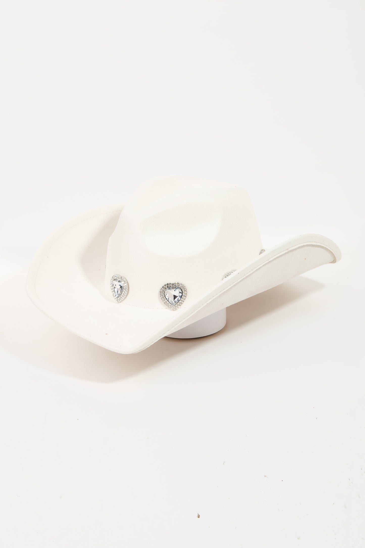 Fame Rhinestone Pave Heart Cowboy Hat-HATS-[Adult]-[Female]-Iv-One Size-2022 Online Blue Zone Planet