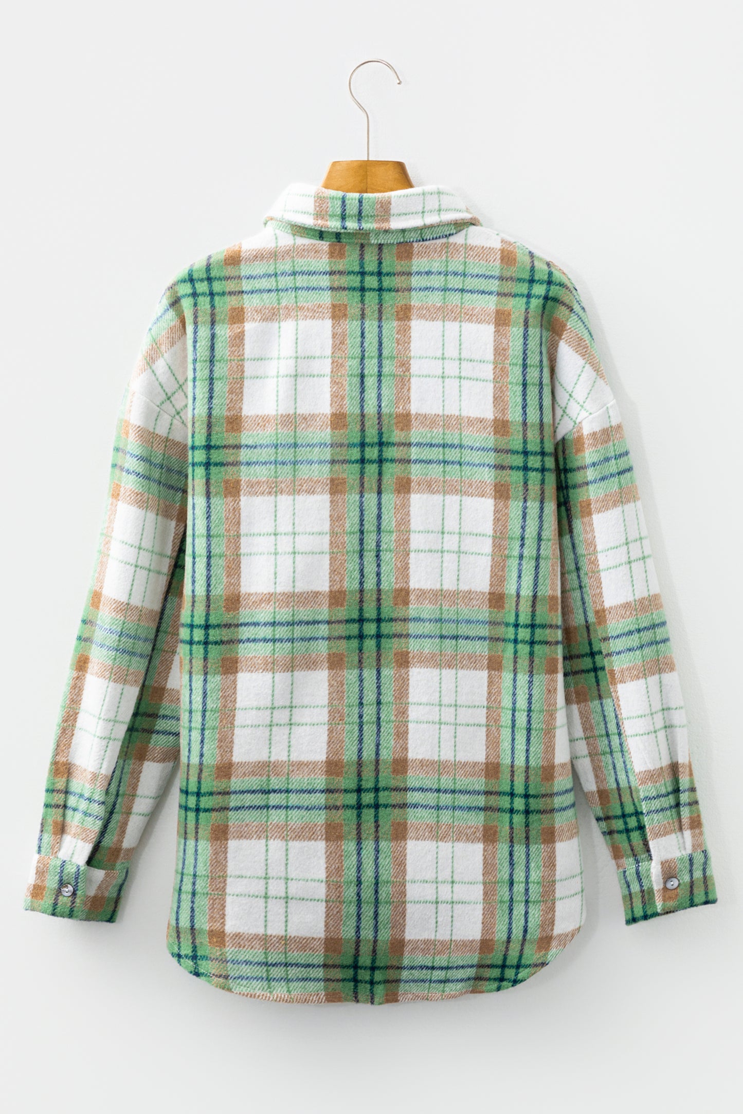 Khaki Christmas Plaid Casual Flannel Shacket-Outerwear/Plaid Shackets-[Adult]-[Female]-2022 Online Blue Zone Planet