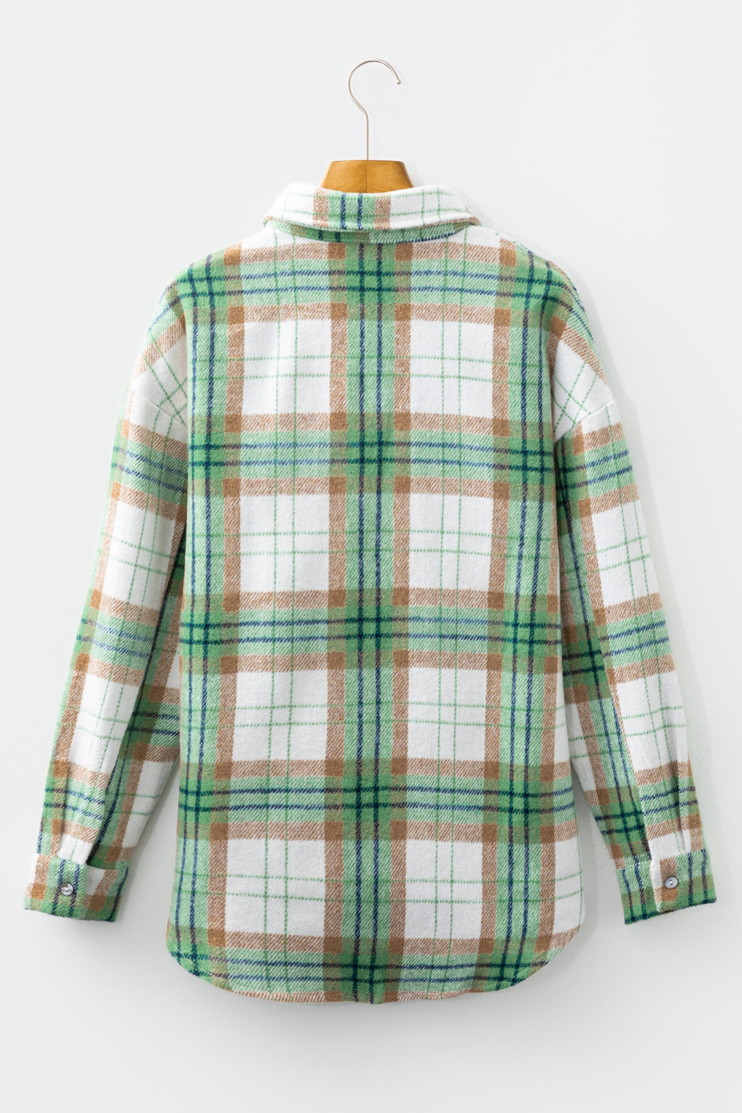Khaki Christmas Plaid Casual Flannel Shacket-Outerwear/Plaid Shackets-[Adult]-[Female]-2022 Online Blue Zone Planet