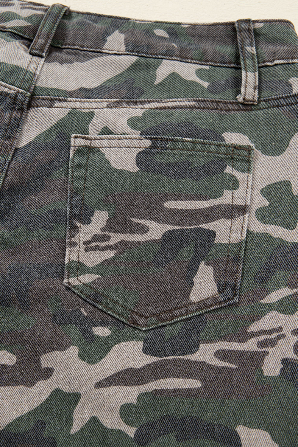 Green Camo Cargo Wide Leg Pants-Bottoms/Jeans-[Adult]-[Female]-2022 Online Blue Zone Planet