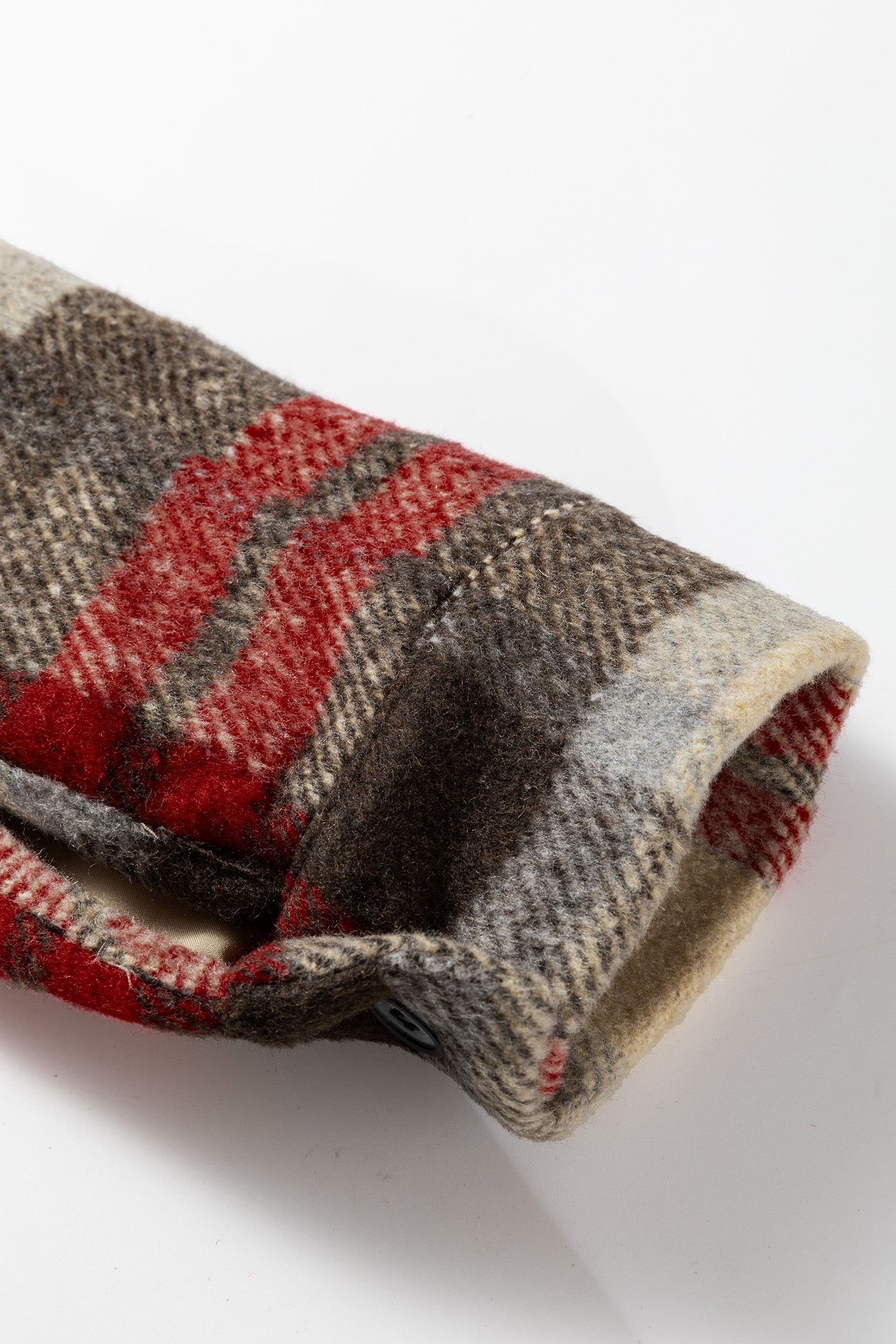 Red Brushed Plaid Buttoned Front Side Slit Tunic Shacket-Outerwear/Plaid Shackets-[Adult]-[Female]-2022 Online Blue Zone Planet