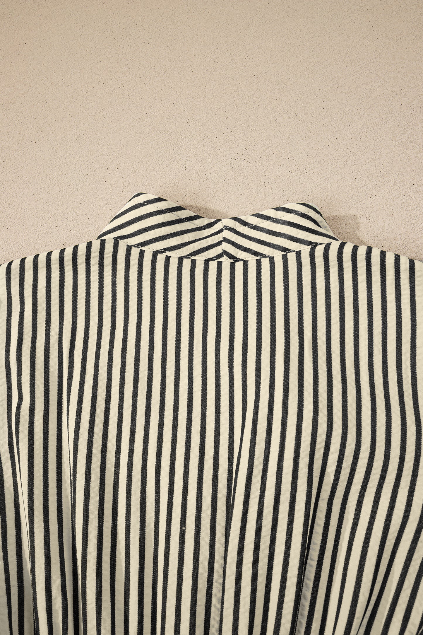 Black Stripe V Neck Zip Front Cinched High Waist Midi Dress-TOPS / DRESSES-[Adult]-[Female]-2022 Online Blue Zone Planet