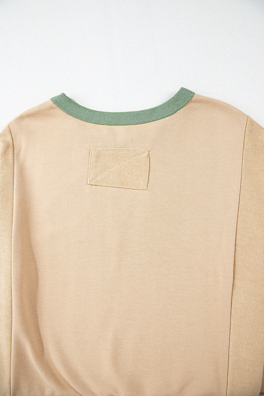 Parchment Star Patchwork Exposed Seam Oversized Sweatshirt-Sweatshirts & Hoodies-[Adult]-[Female]-2022 Online Blue Zone Planet