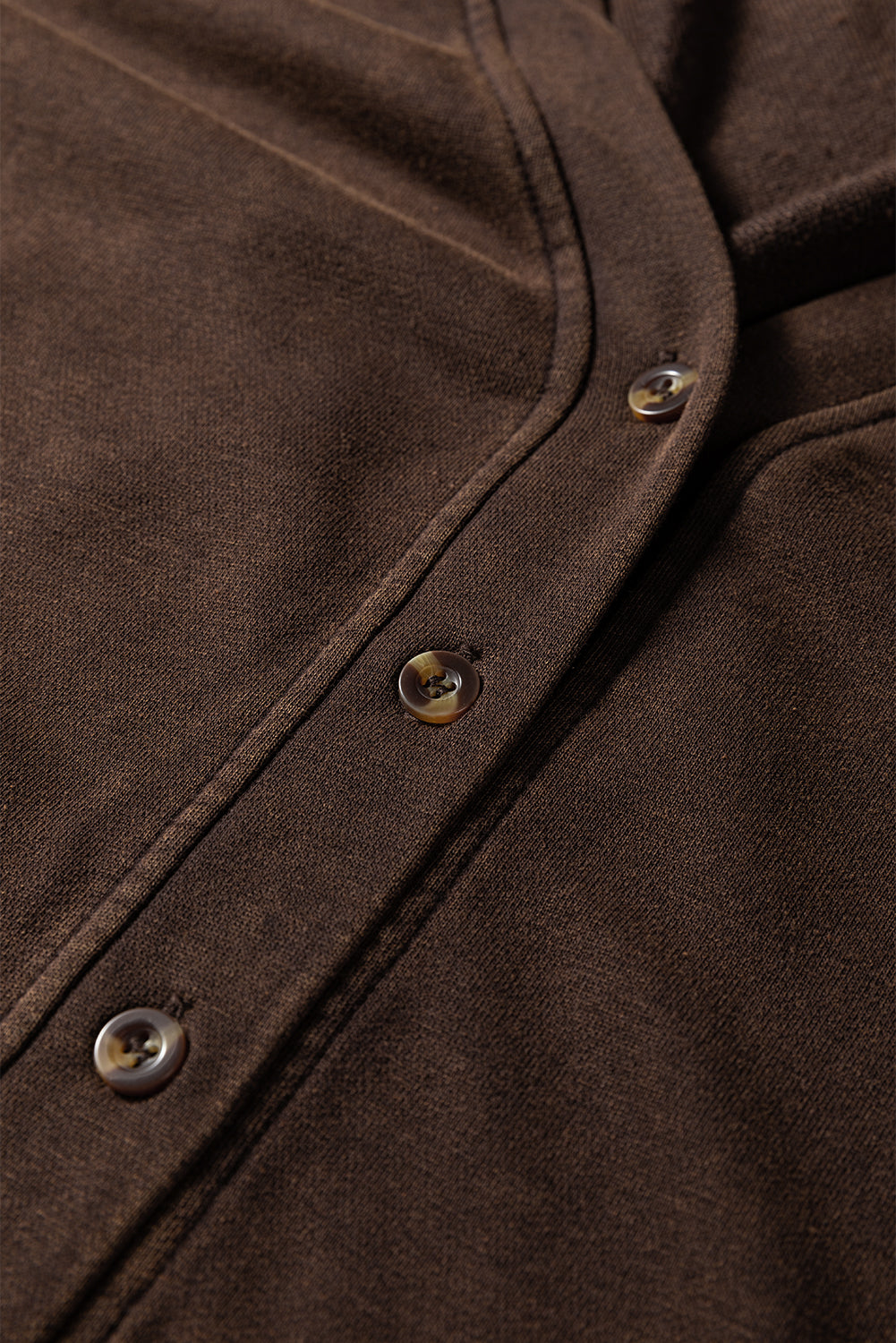 Coffee Button Front V Neck Casual Cardigan-TOPS / DRESSES-[Adult]-[Female]-2022 Online Blue Zone Planet