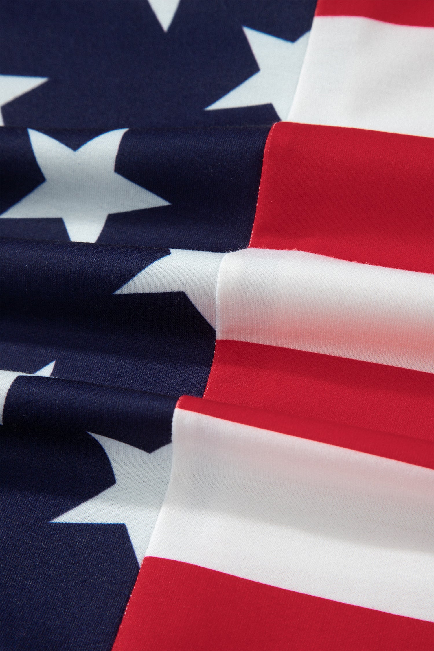 Multicolour Stars Stripes American Flag Zipped Collar Oversized Sweatshirt-Tops/Sweatshirts & Hoodies-[Adult]-[Female]-2022 Online Blue Zone Planet