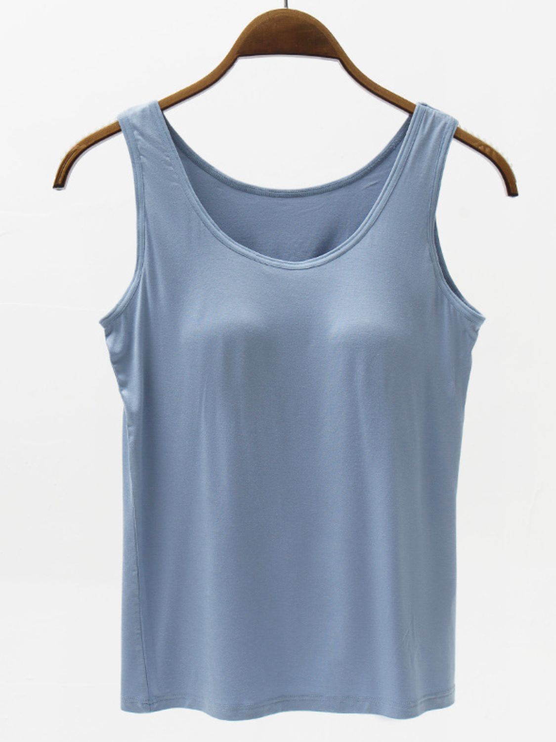 Blue Zone Planet | Full Size Wide Strap Modal Tank with Bra-TOPS / DRESSES-[Adult]-[Female]-Light Blue-S-2022 Online Blue Zone Planet