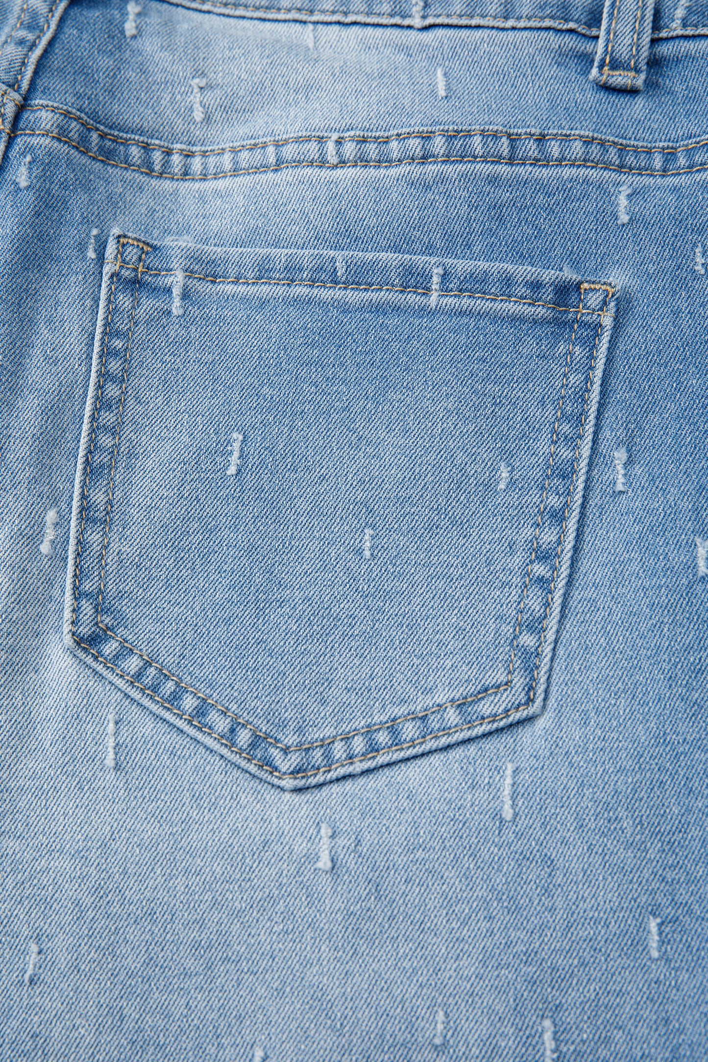 Mist Blue Distressed Detail Tummy Control Raw Hem Jeans-TOPS / DRESSES-[Adult]-[Female]-2022 Online Blue Zone Planet