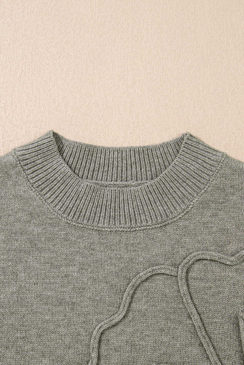 High Flower Pattern Ribbed Trim Short Sleeve Boxy Sweater-TOPS / DRESSES-[Adult]-[Female]-2022 Online Blue Zone Planet