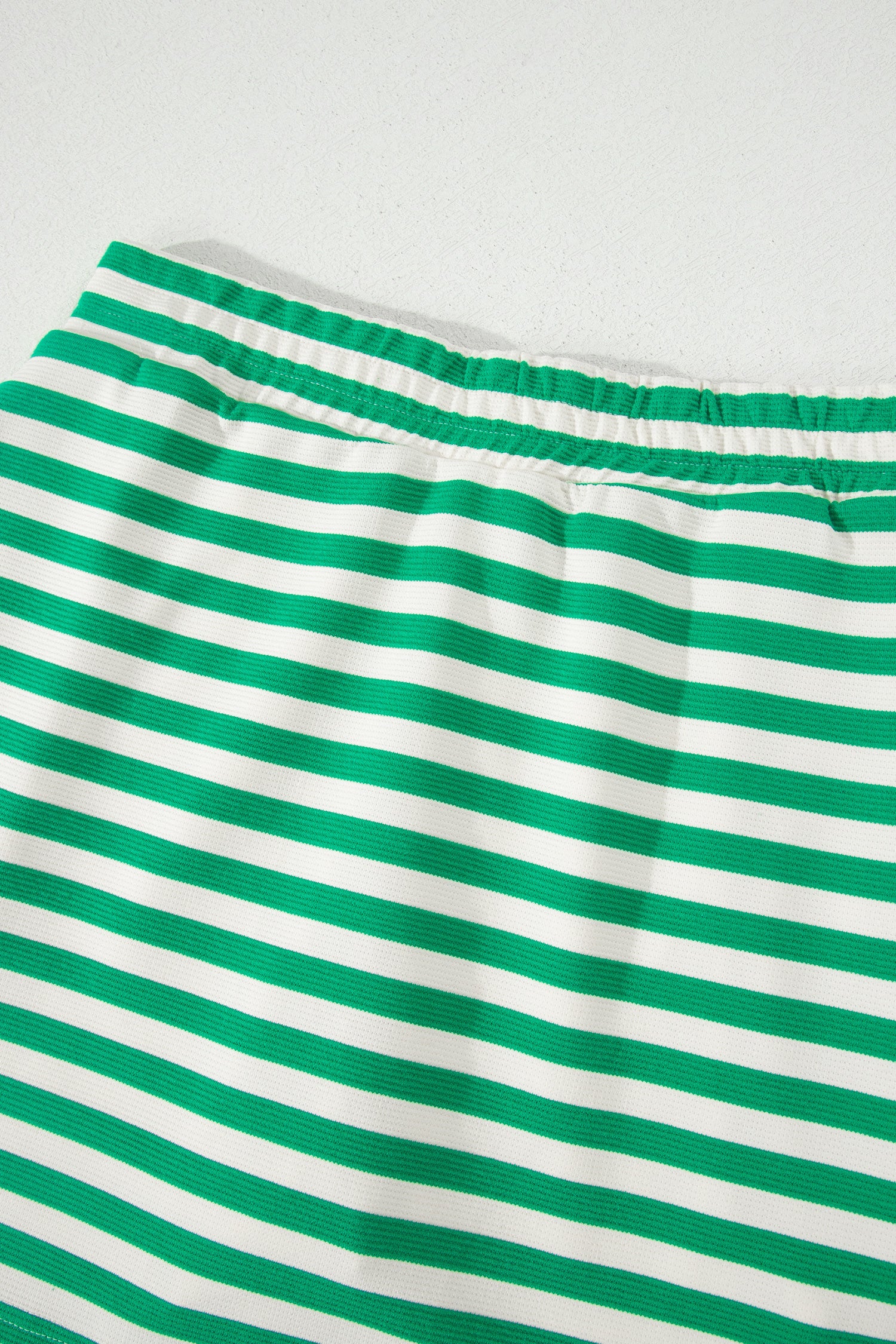 Bright Green Textured Stripe Print Contrast Trim Zip Collar Sleeveless 2pcs Skort Set-Two Piece Sets/Two Piece Dresses-[Adult]-[Female]-2022 Online Blue Zone Planet