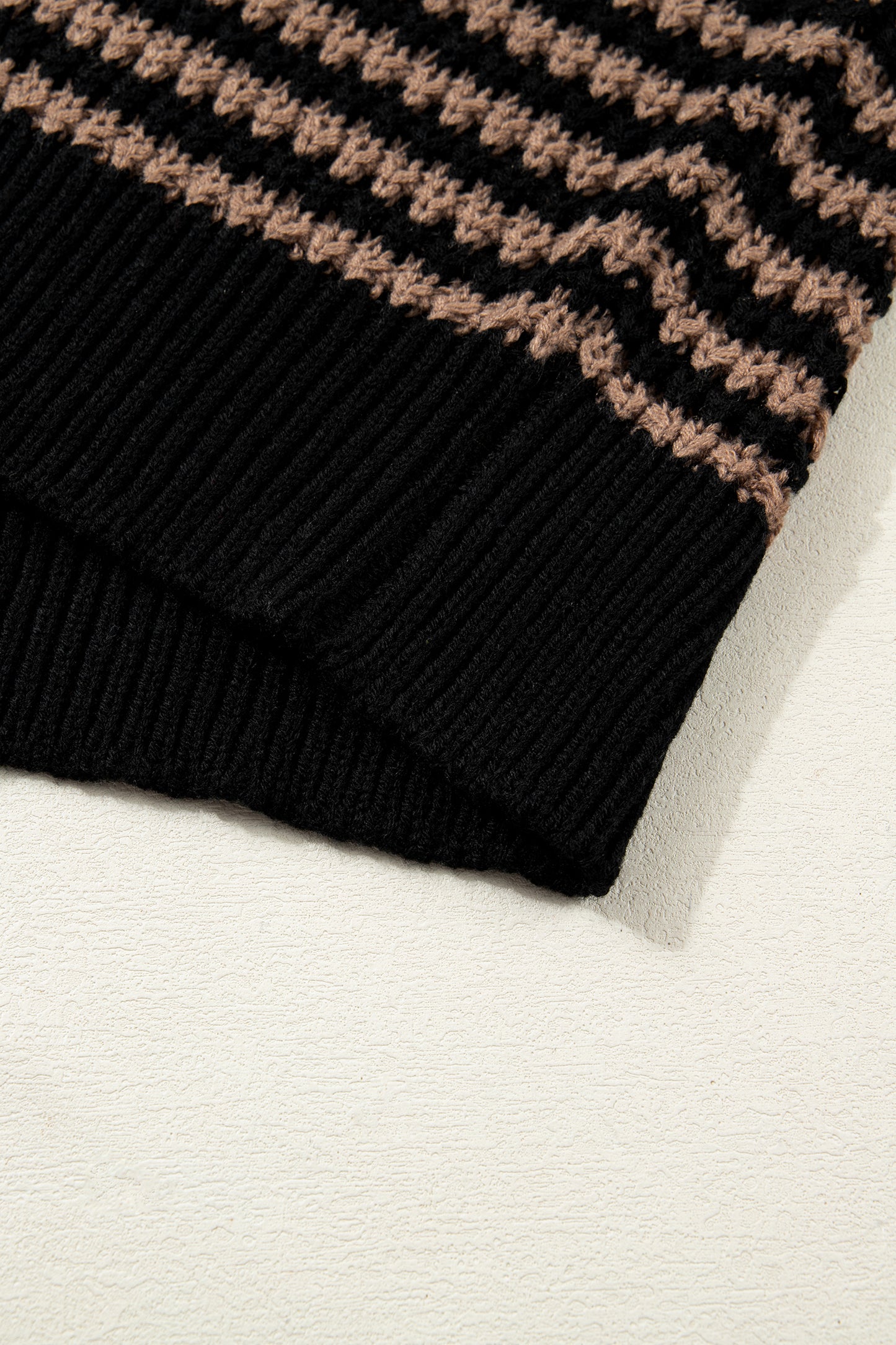 Black Stripe 3/4 Draped Sleeve Slouchy Sweater-TOPS / DRESSES-[Adult]-[Female]-2022 Online Blue Zone Planet
