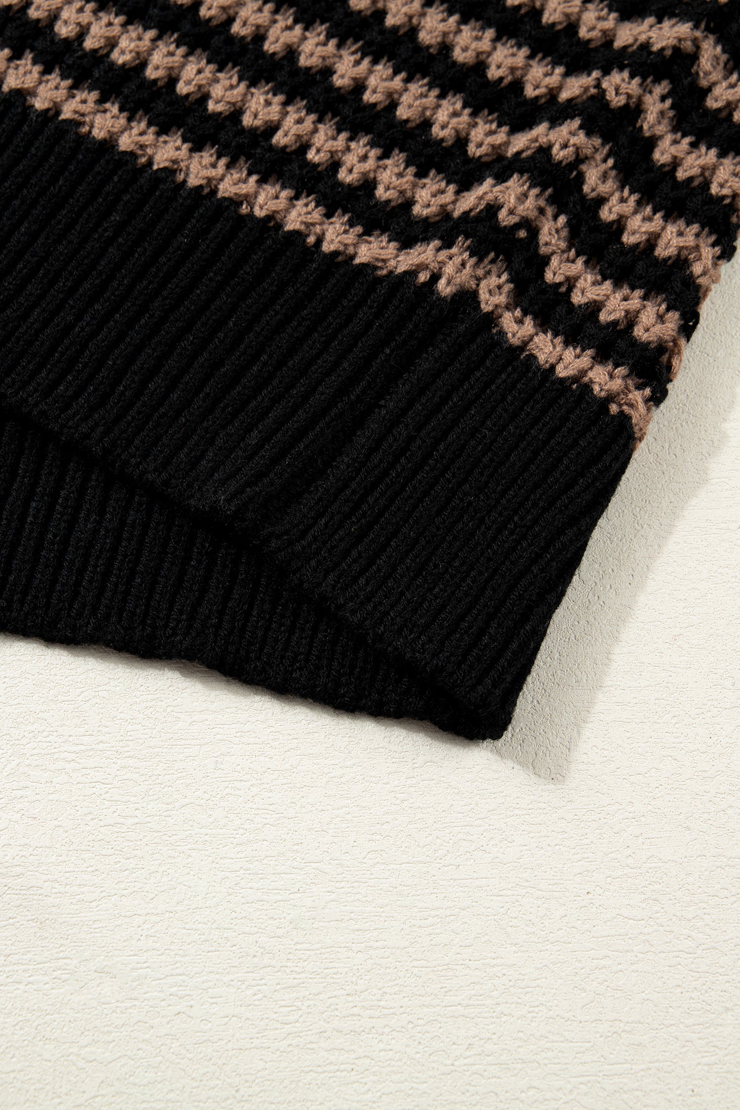 Black Stripe 3/4 Draped Sleeve Slouchy Sweater-TOPS / DRESSES-[Adult]-[Female]-2022 Online Blue Zone Planet