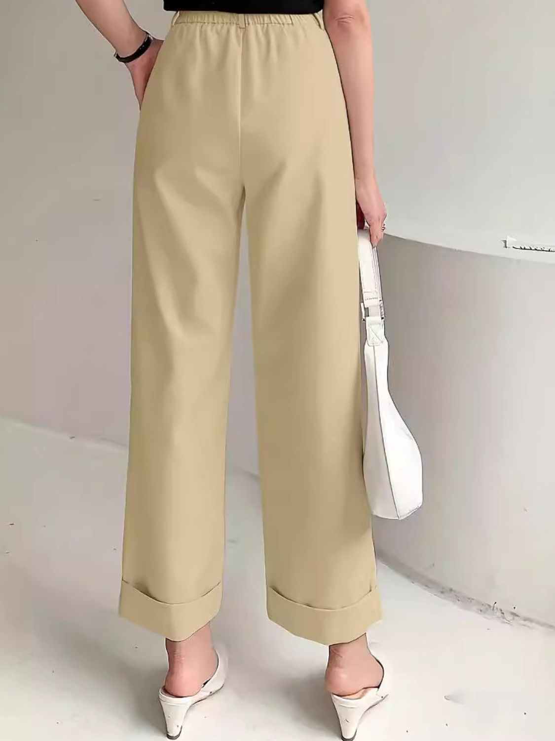 Full Size High Waist Pants-BOTTOMS SIZES SMALL MEDIUM LARGE-[Adult]-[Female]-2022 Online Blue Zone Planet