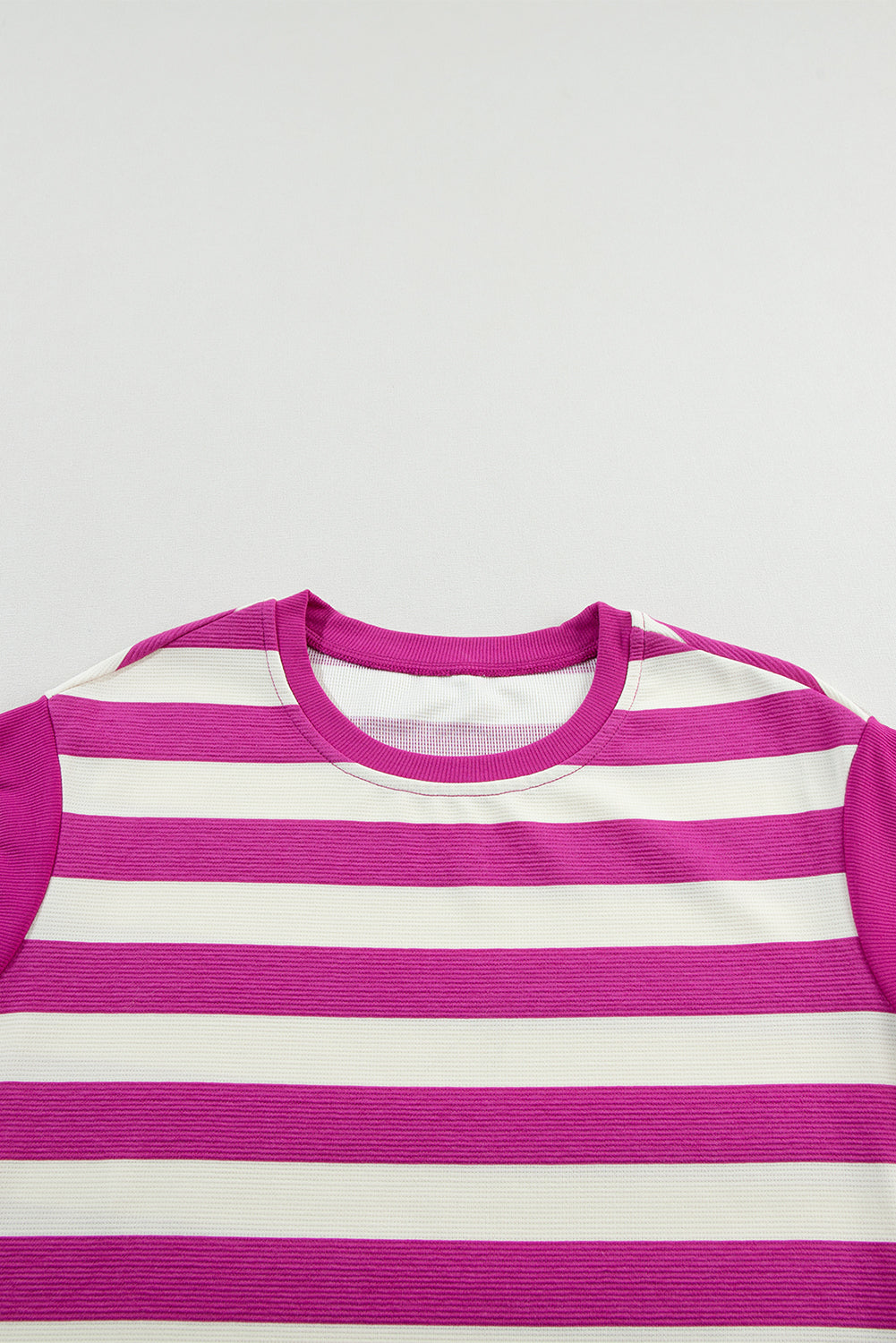 Rose Stripe Cap Sleeve Pocketed Shift T-shirt Dress Blue Zone Planet