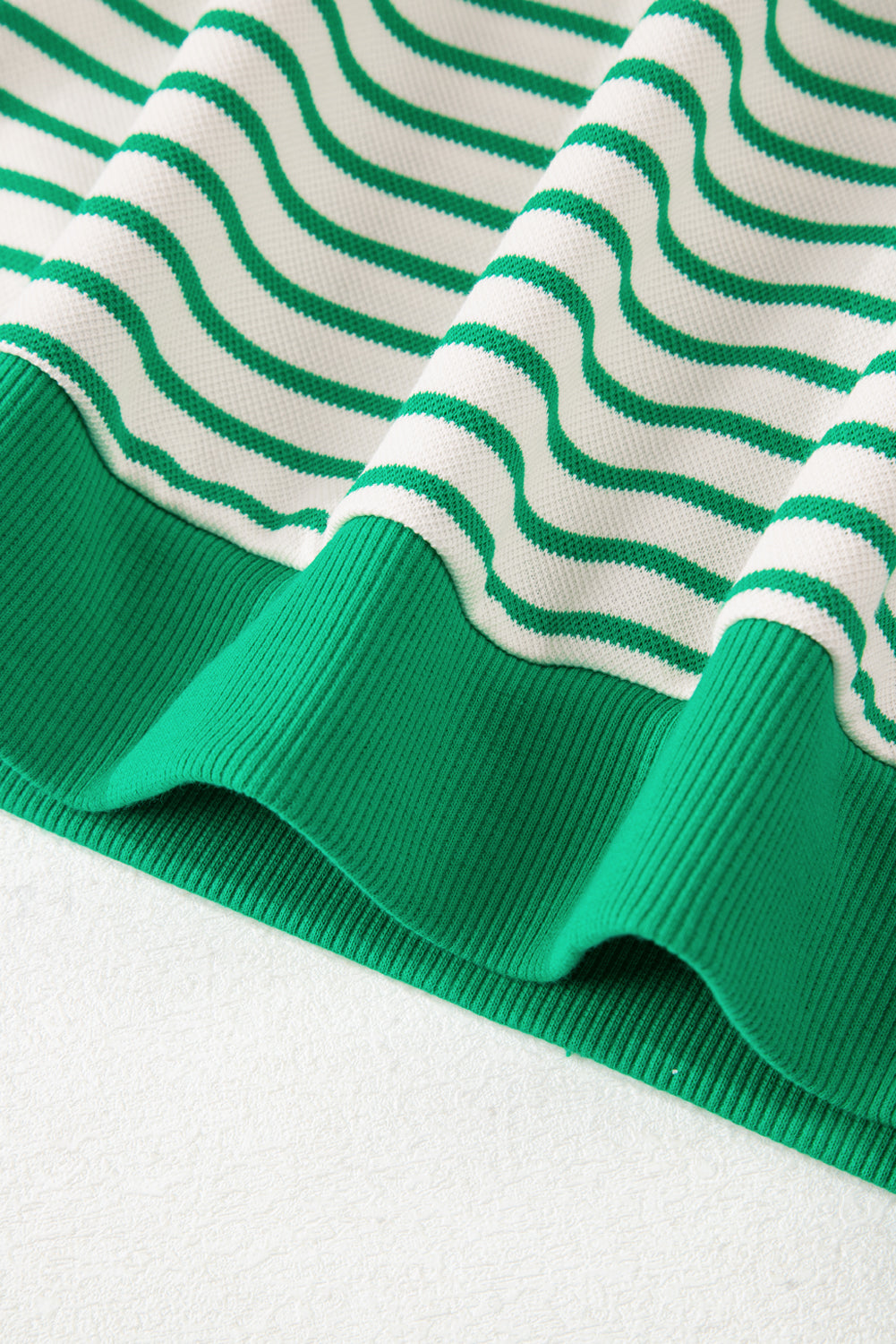 Bright Green Contrast Detail Striped Ruffle Short Sleeve Top-Tops/Blouses & Shirts-[Adult]-[Female]-2022 Online Blue Zone Planet