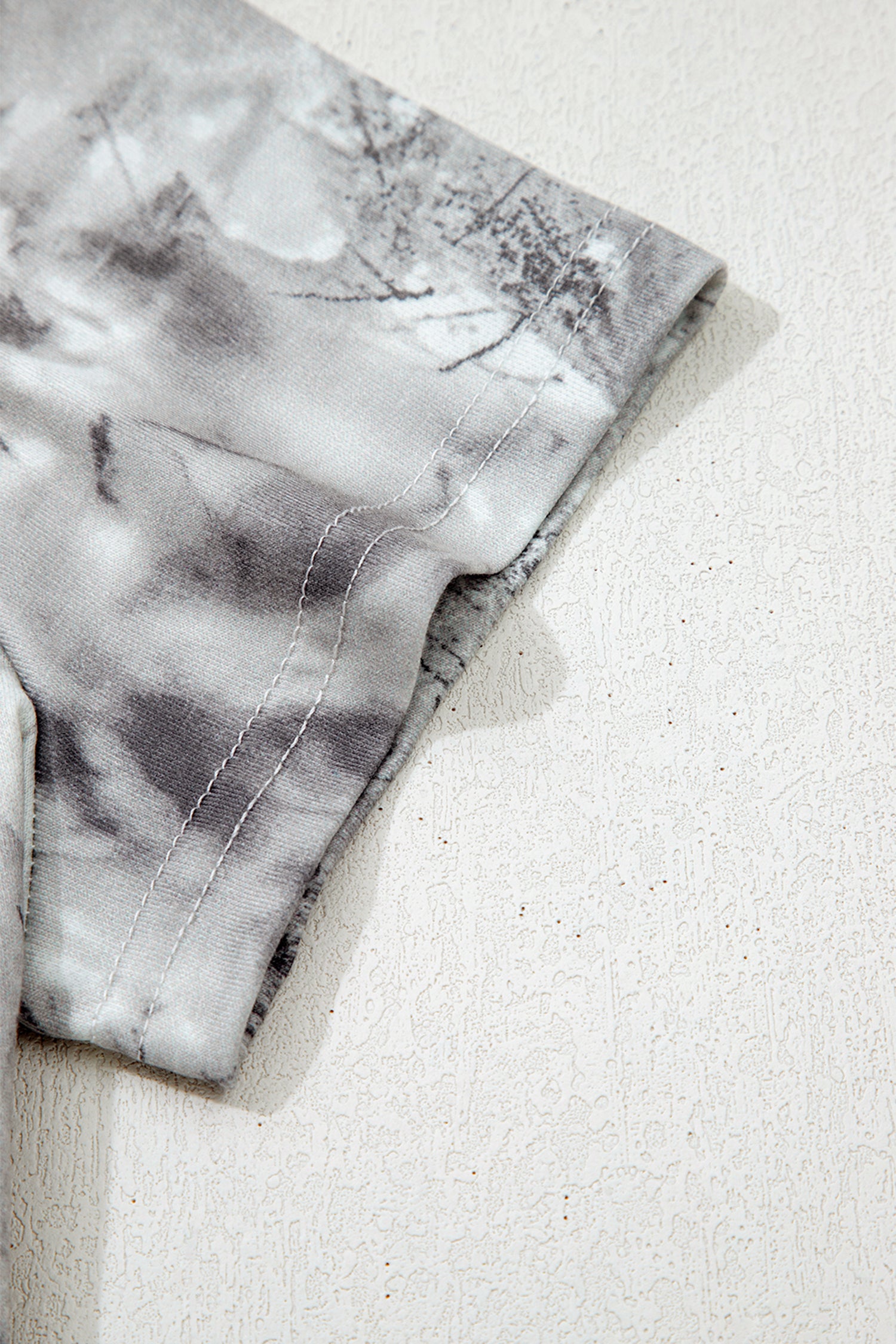 Gray Abstract Woodland Print Slim Fitted T Shirt-Tops/Tops & Tees-[Adult]-[Female]-2022 Online Blue Zone Planet