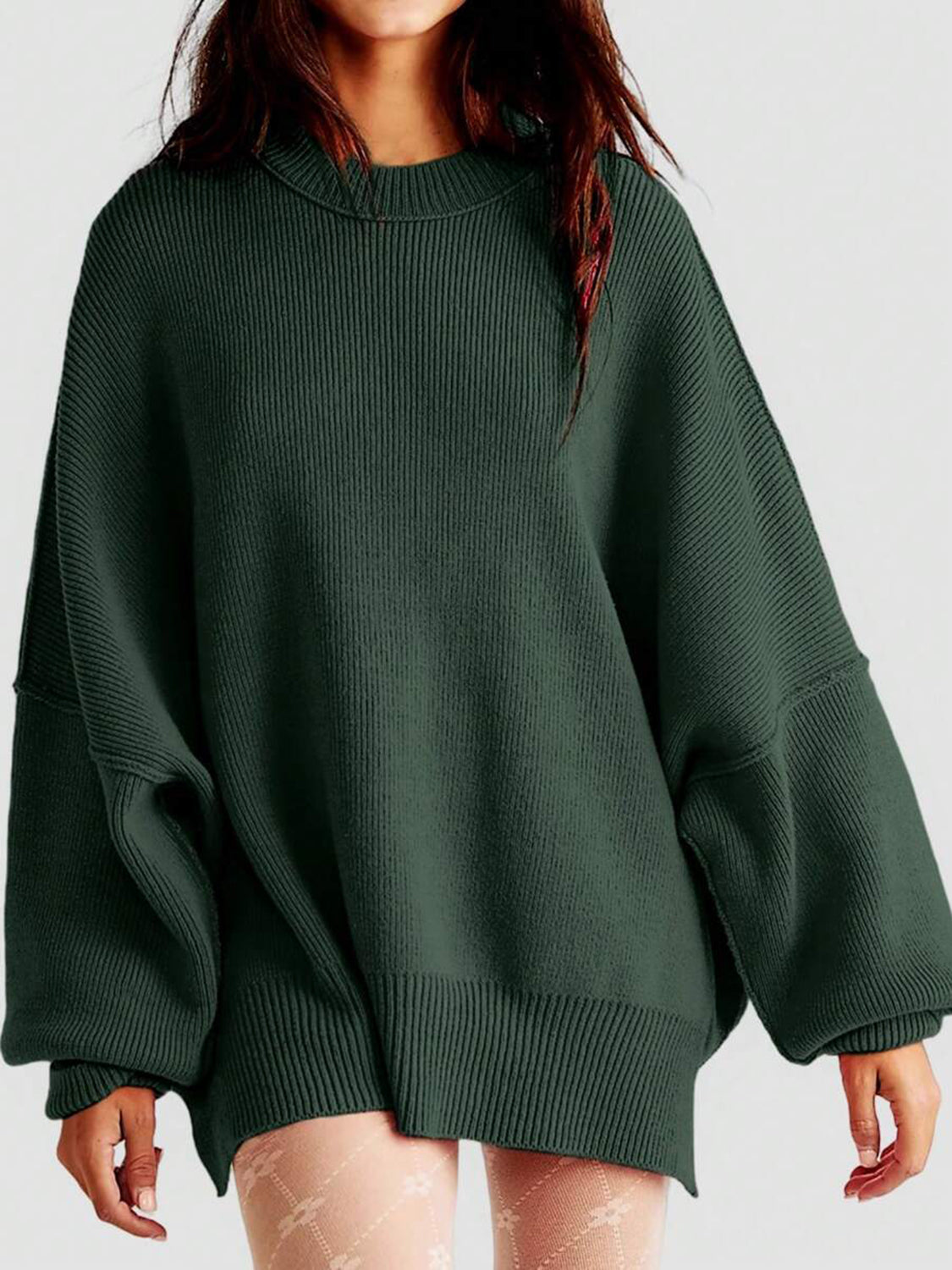 Round Neck Long Sleeve Sweater-TOPS / DRESSES-[Adult]-[Female]-2022 Online Blue Zone Planet