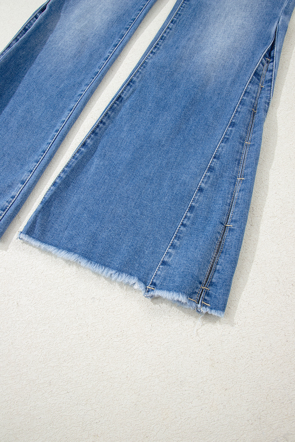 Ashleigh Blue Cut out Side Frayed Hemline Flare Jeans-Bottoms/Jeans-[Adult]-[Female]-2022 Online Blue Zone Planet