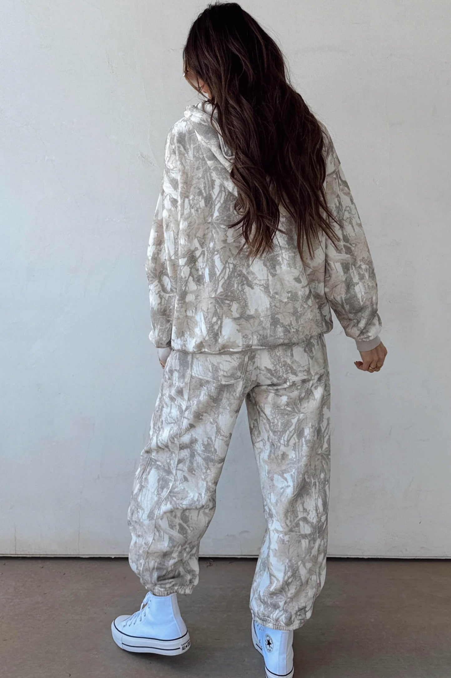 Multicolour Abstract Print Long Sleeve Elastic Waist Pant Set-Tops / Dresses-[Adult]-[Female]-2022 Online Blue Zone Planet