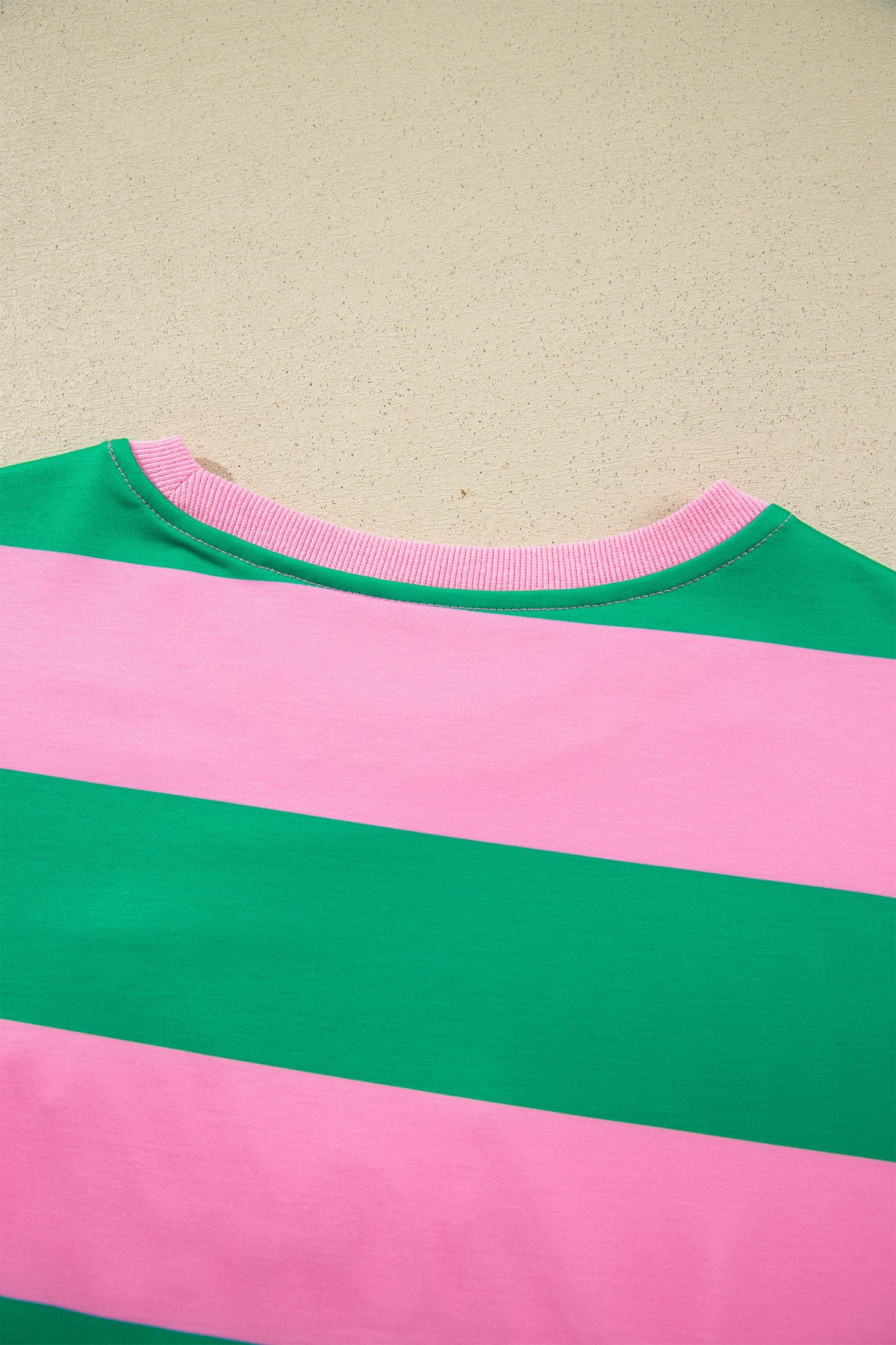 Green Stripe holly jolly Letter Embroidered Pullover Sweatshirt-Tops/Sweatshirts & Hoodies-[Adult]-[Female]-2022 Online Blue Zone Planet