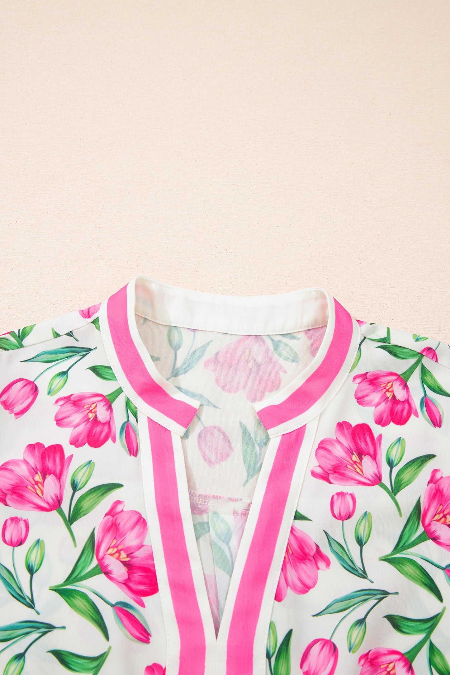 Multicolour Sweet Floral Print Striped Color Block Trim Short Dress-Dresses/Floral Dresses-[Adult]-[Female]-2022 Online Blue Zone Planet