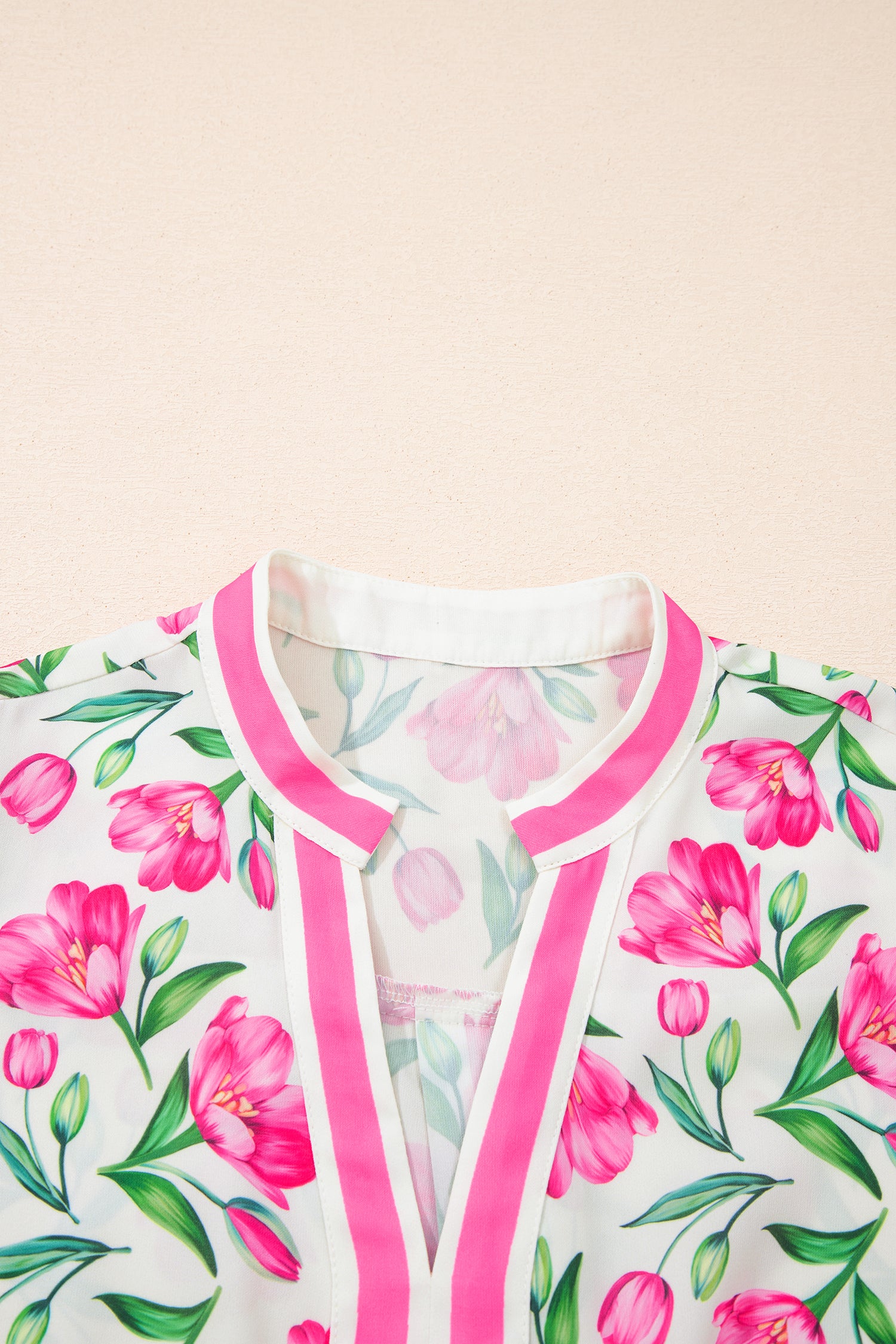 Multicolour Sweet Floral Print Striped Color Block Trim Short Dress-Dresses/Floral Dresses-[Adult]-[Female]-2022 Online Blue Zone Planet