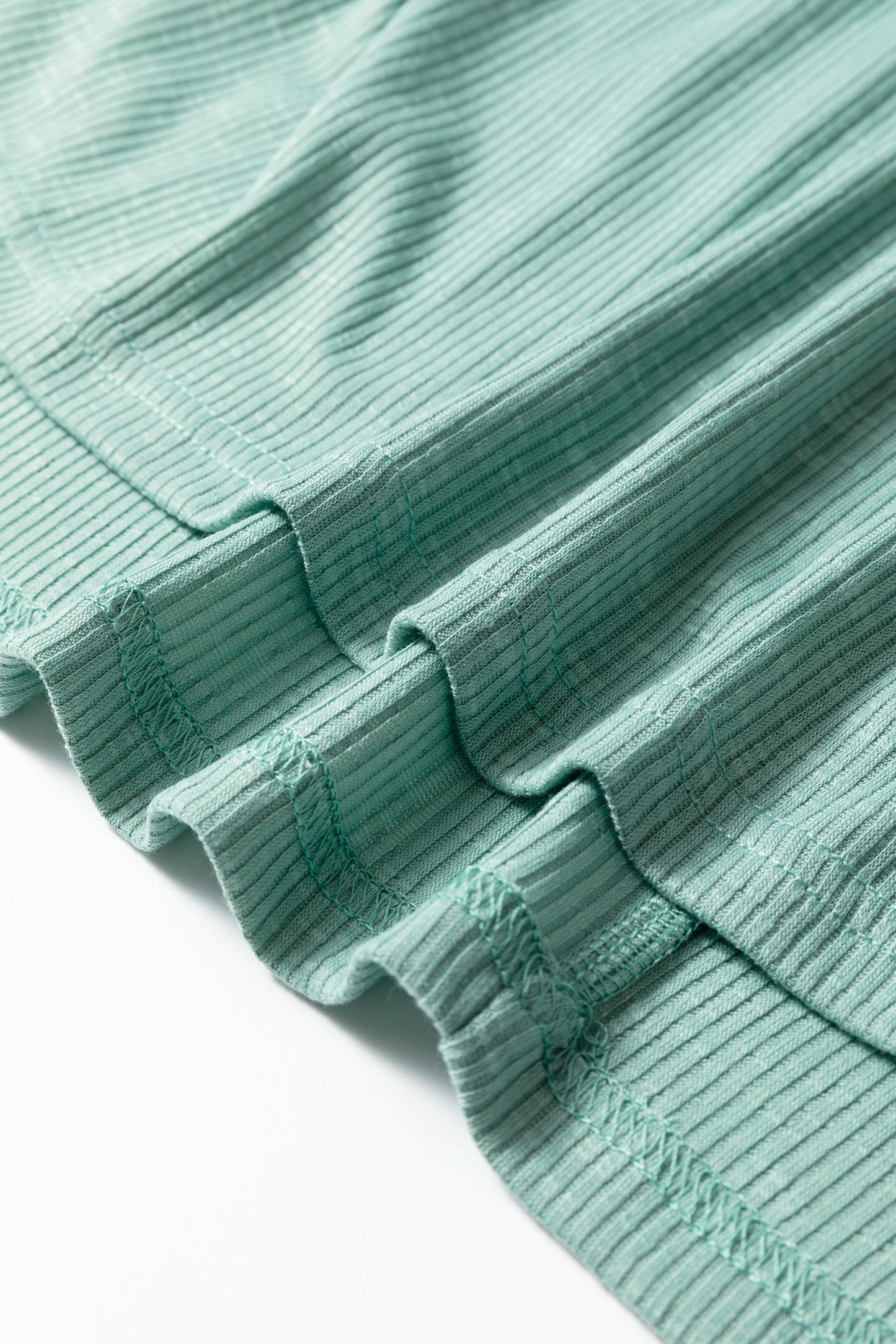 Mist Green Ribbed Camouflage Patchwork Plus Size V Neck Tee-Plus Size/Plus Size Tops/Plus Size Tops & Tees-[Adult]-[Female]-2022 Online Blue Zone Planet