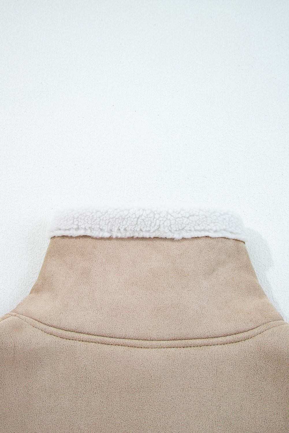 Dark Khaki Sherpa Lined Faux Suede Lapel Collar Vest-TOPS / DRESSES-[Adult]-[Female]-2022 Online Blue Zone Planet